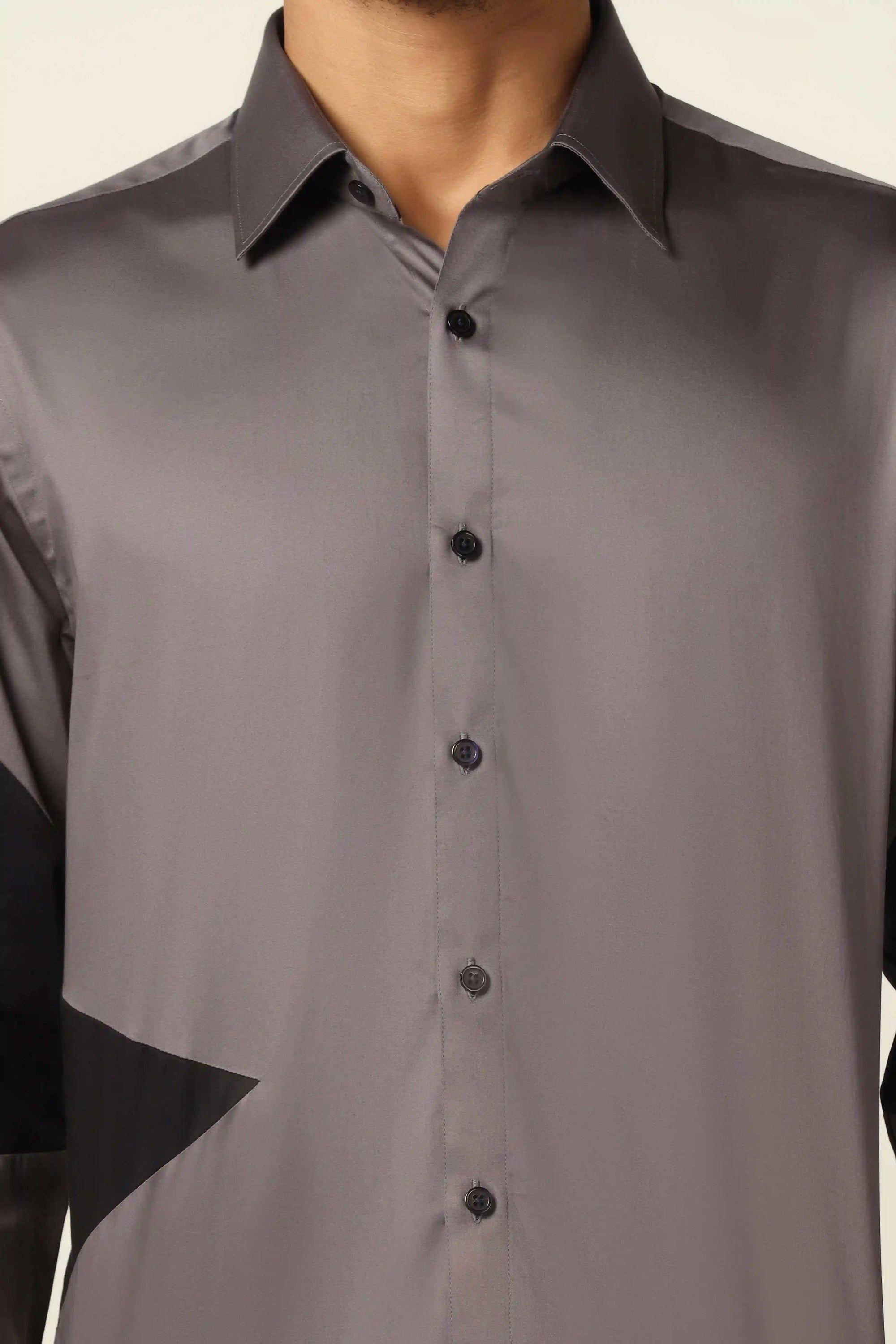 Experience premium quality and classic charm with our Grey Designer Shirt. Shop Now!