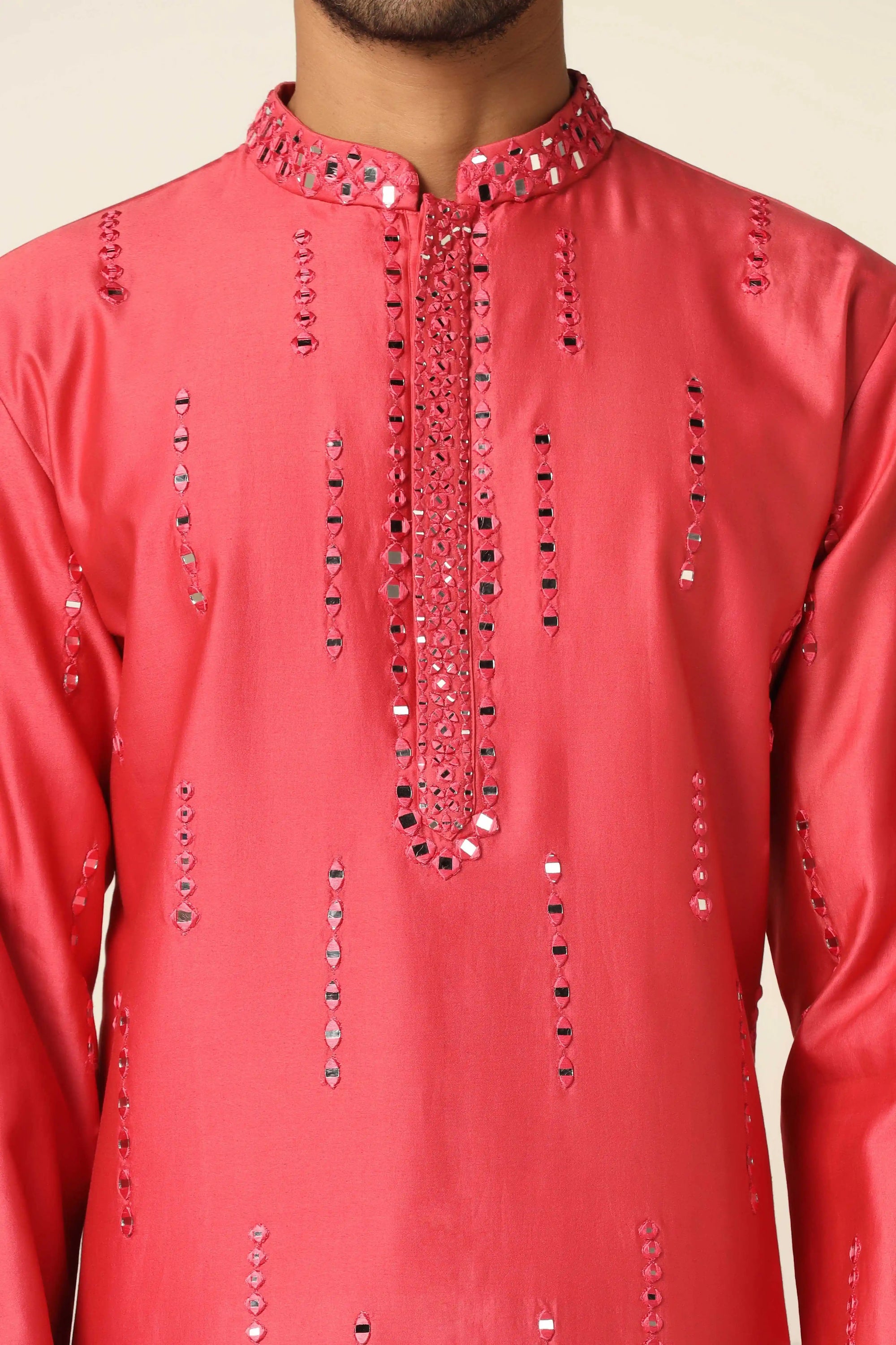 Indulge in luxury with our Chanderi silk Kurta Pajama set. Shop Now!