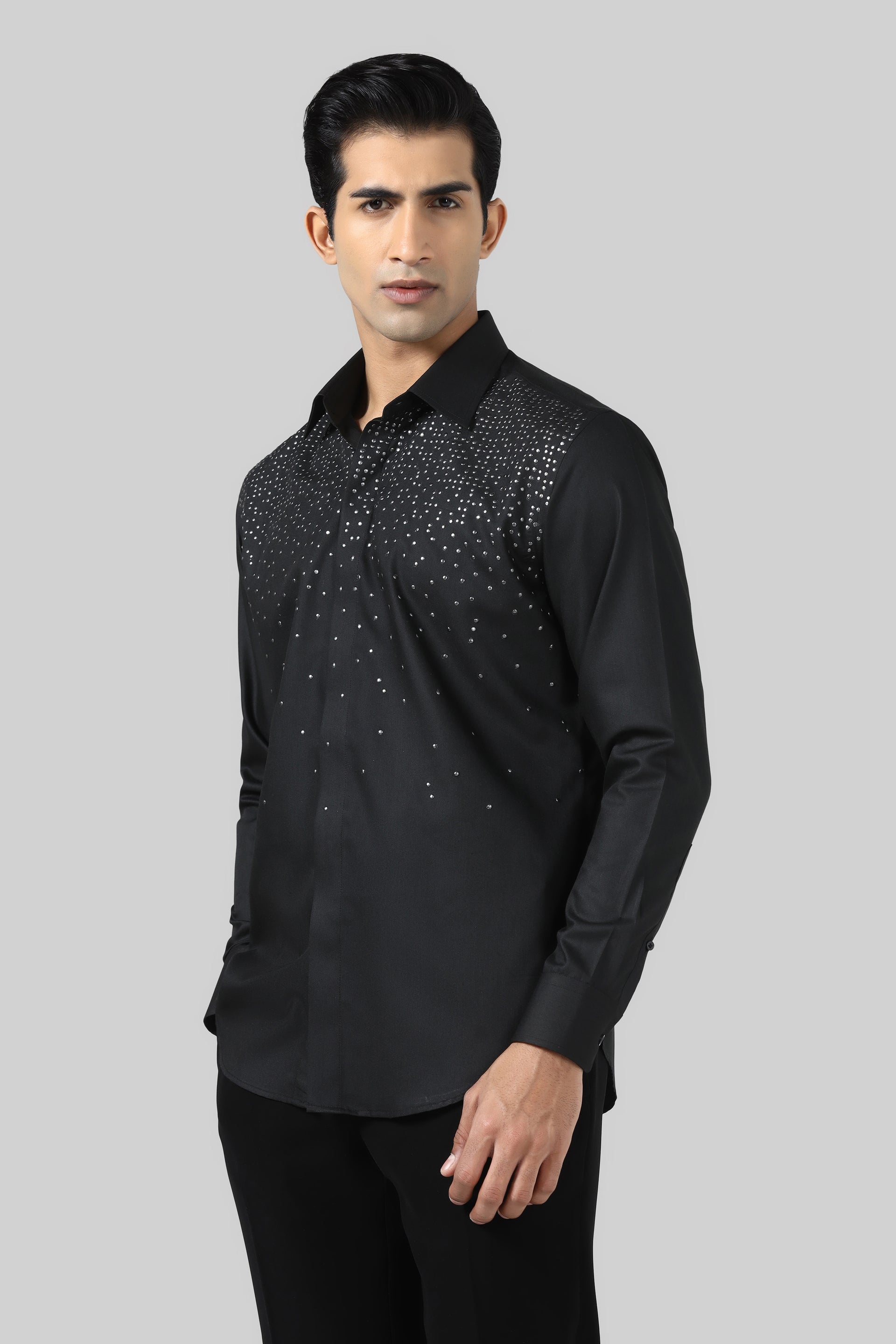 Brahaan Black Evening Designer Shirt for Men