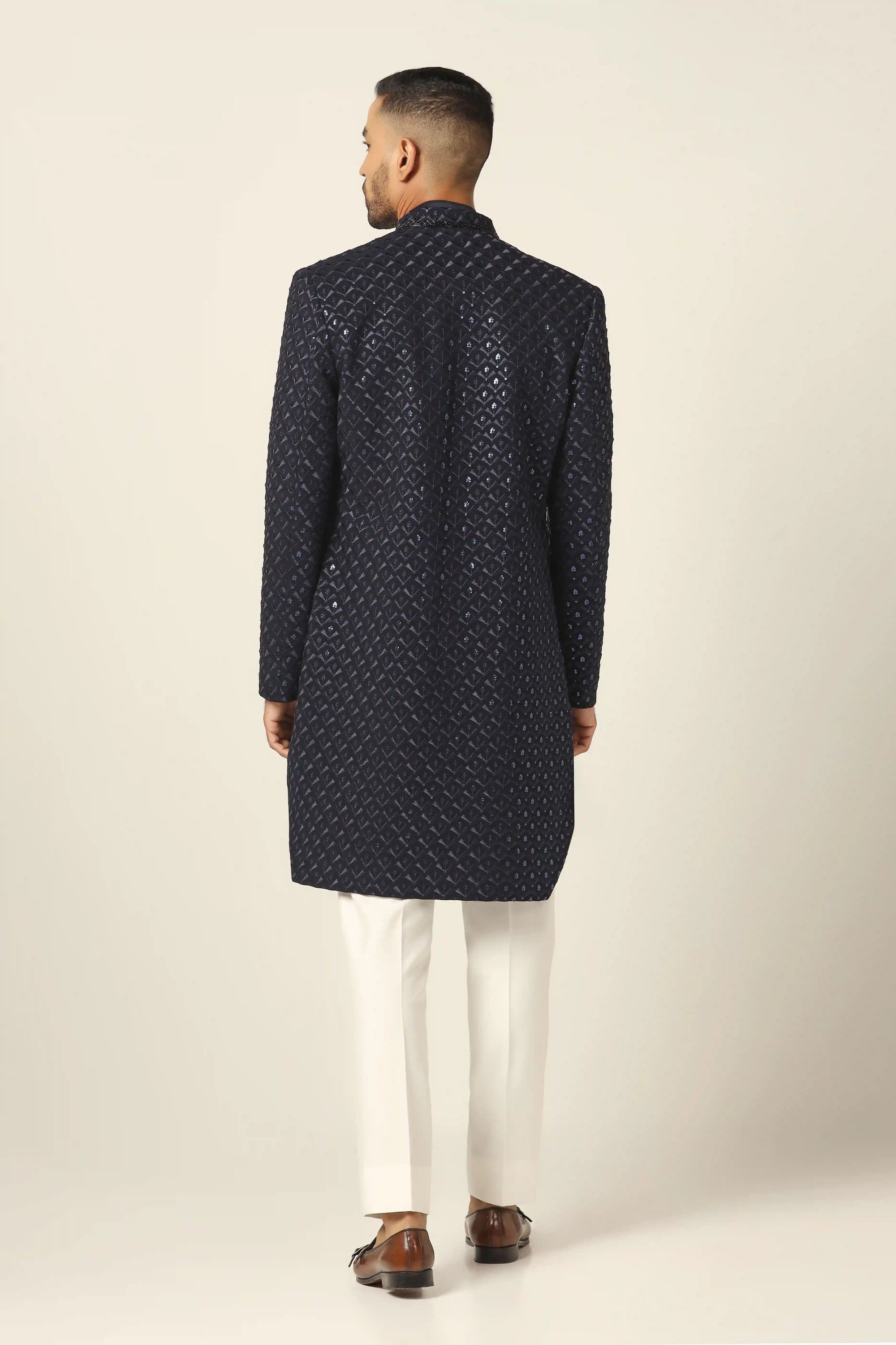 Redefine elegance with the Black Indowestern with embroidery, crafted for perfection. Shop Now!