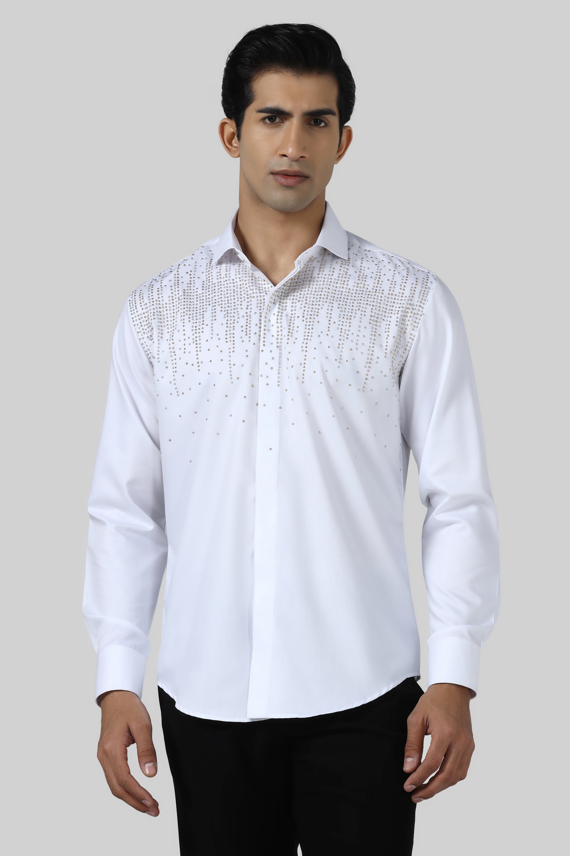 Brahaan White Evening Designer Shirt for Men
