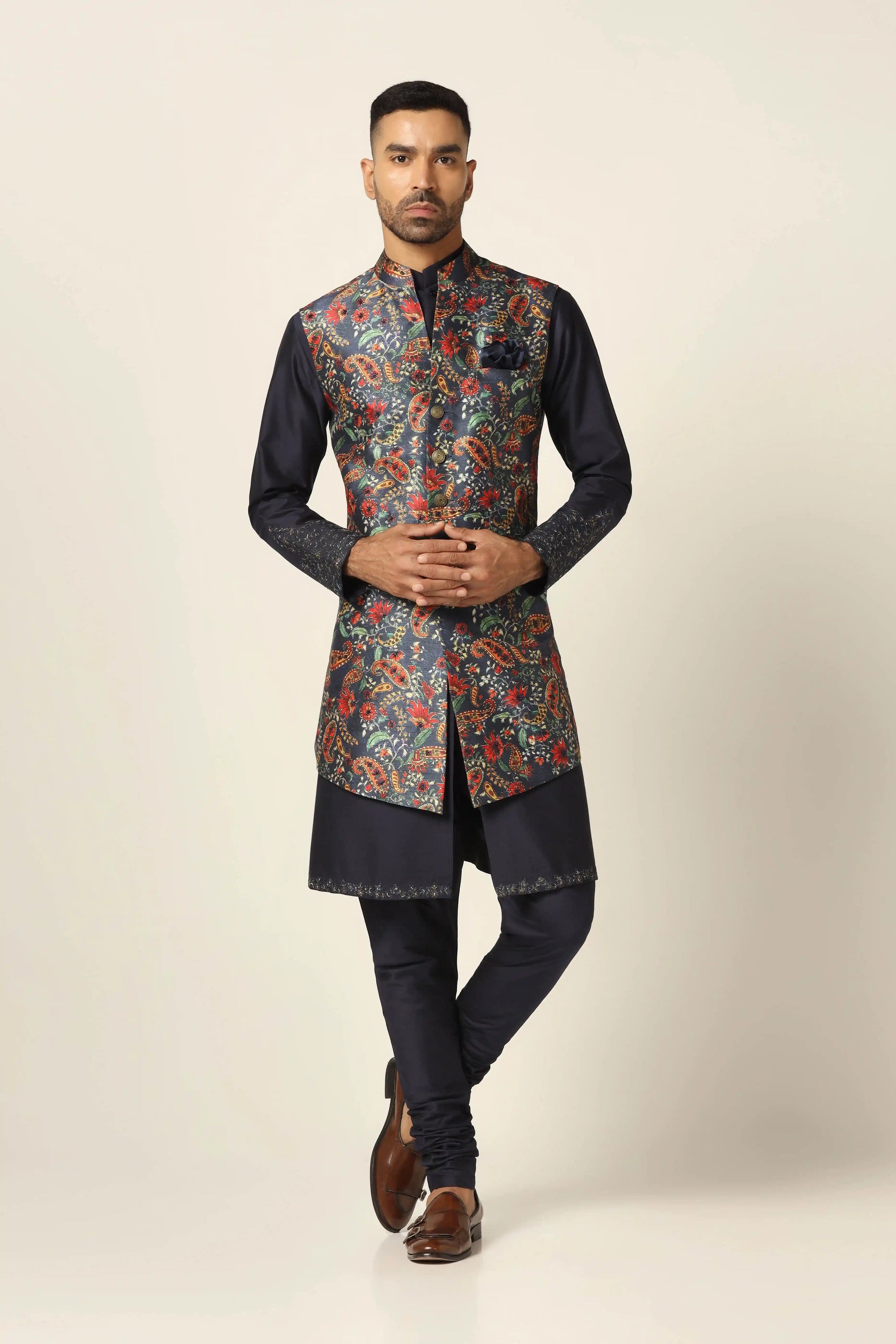 Embrace timeless style with the Navy Nehru Set. Perfect for every occasion. Shop now!