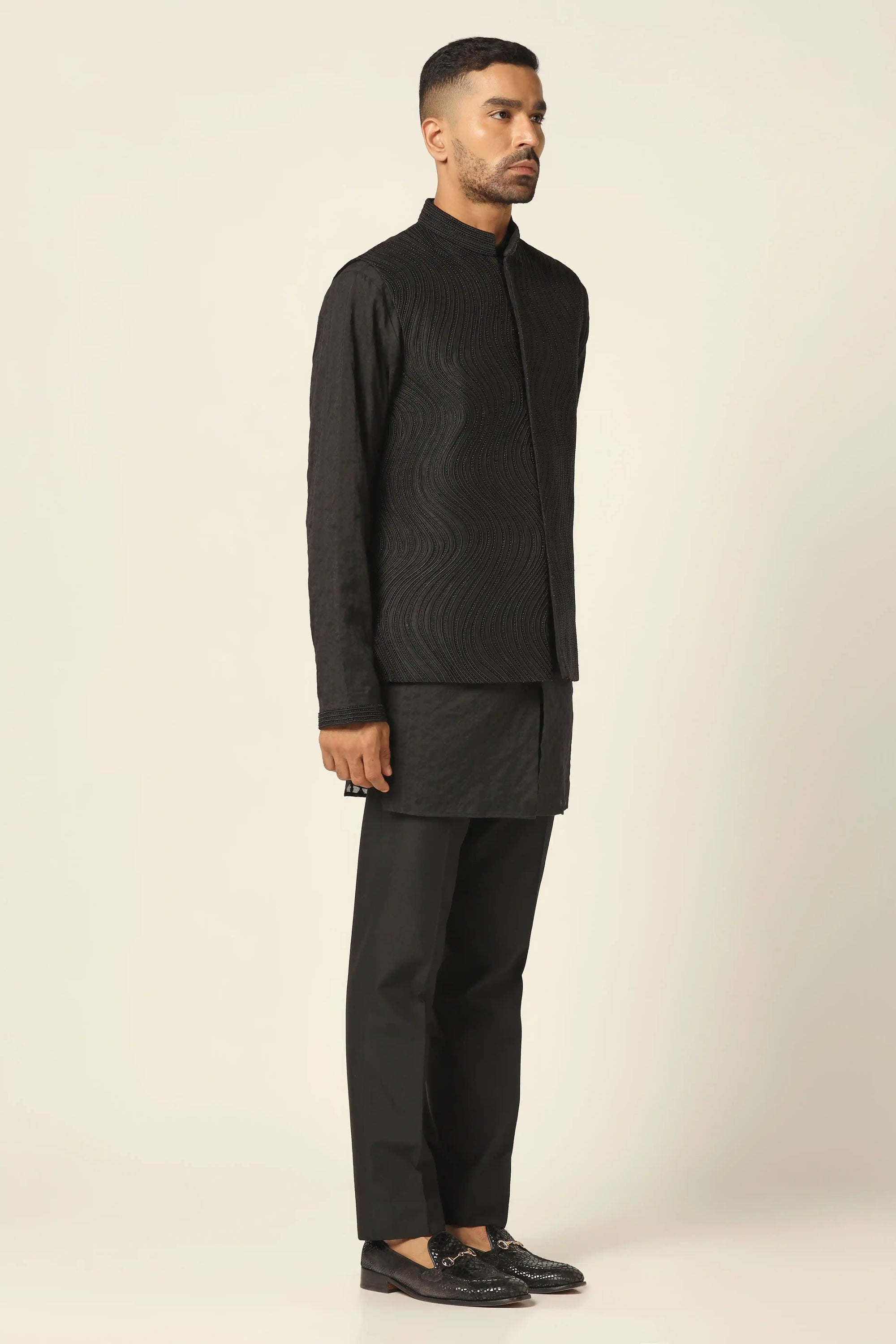 The Black Nehru Set offers timeless elegance and sophistication for any occasion. Shop now!
