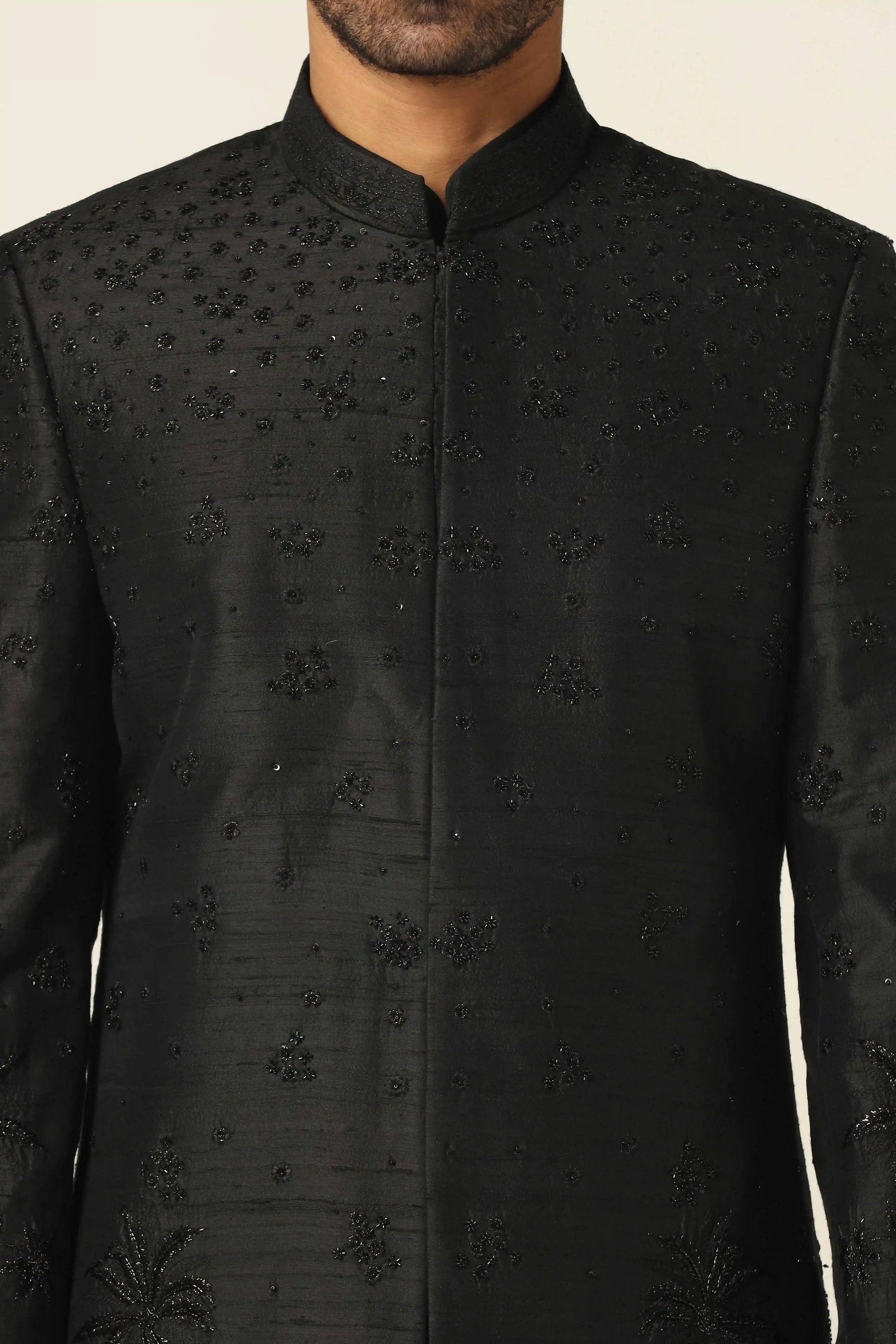 Elevate your style with the Black Indowestern set. Buy Now!