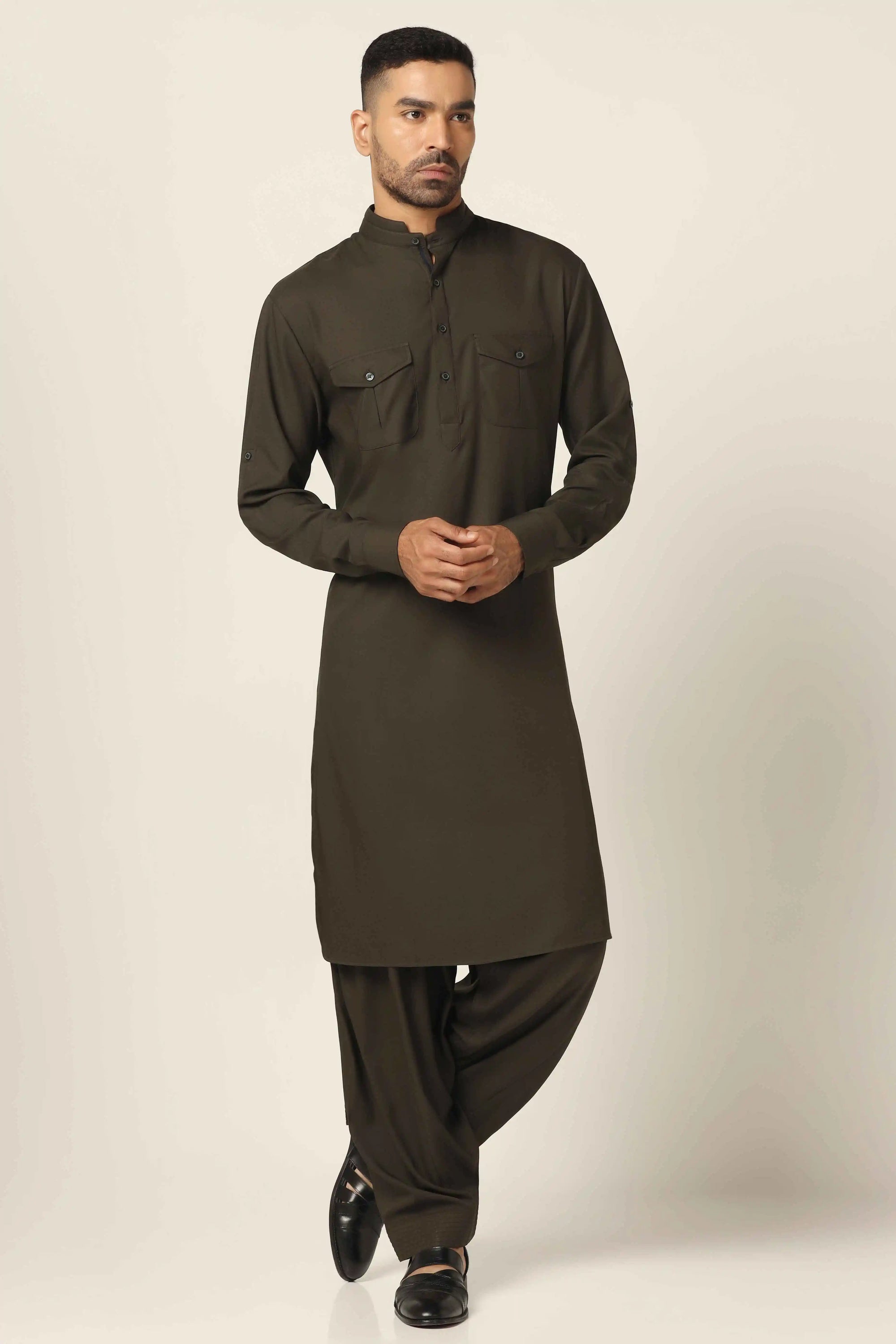 Olive Pathani combines tradition and sophistication, perfect for men's pathani wear. Shop Now!