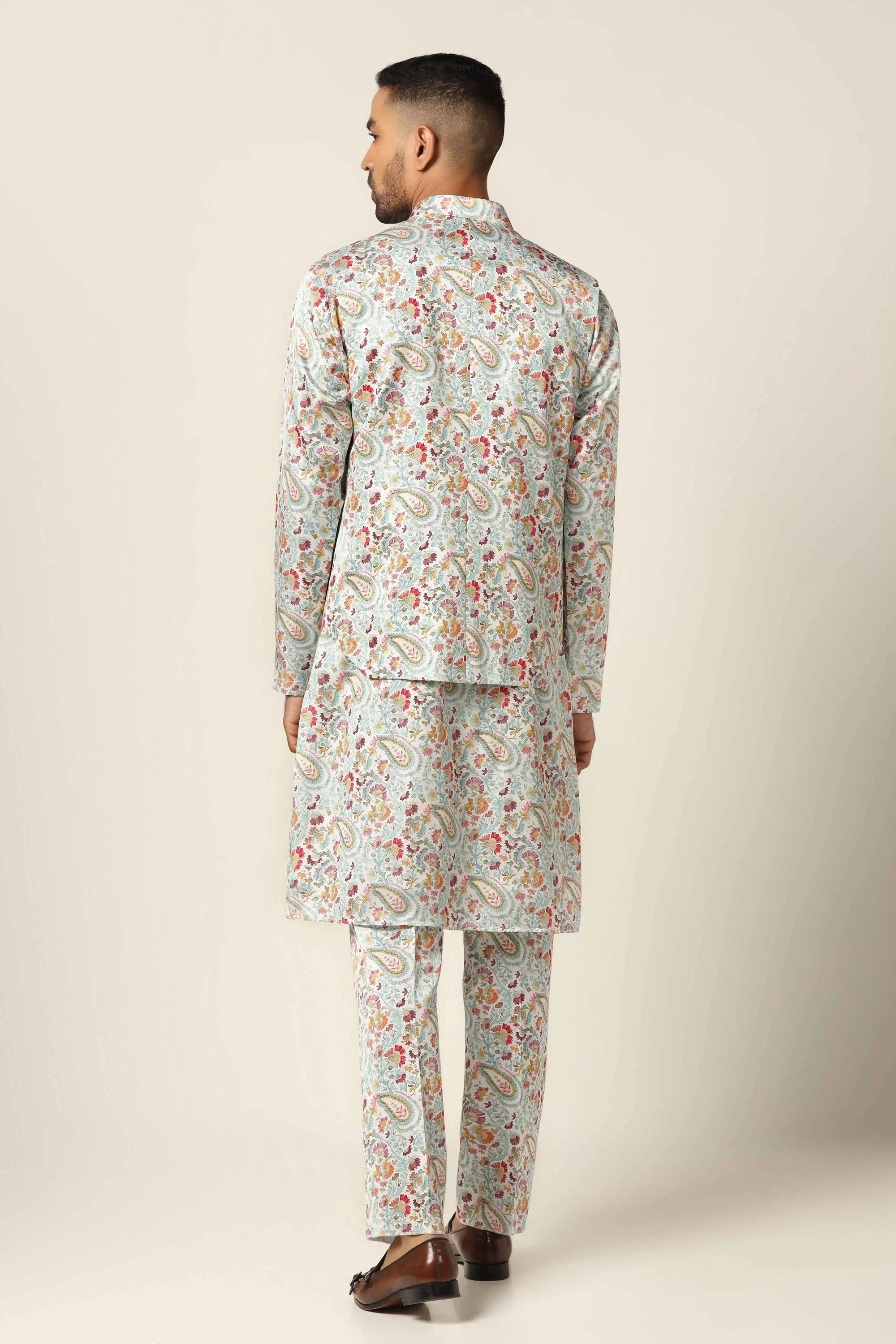 Brighten your wardrobe with the Multicolor Nehru Set. Shop Now!