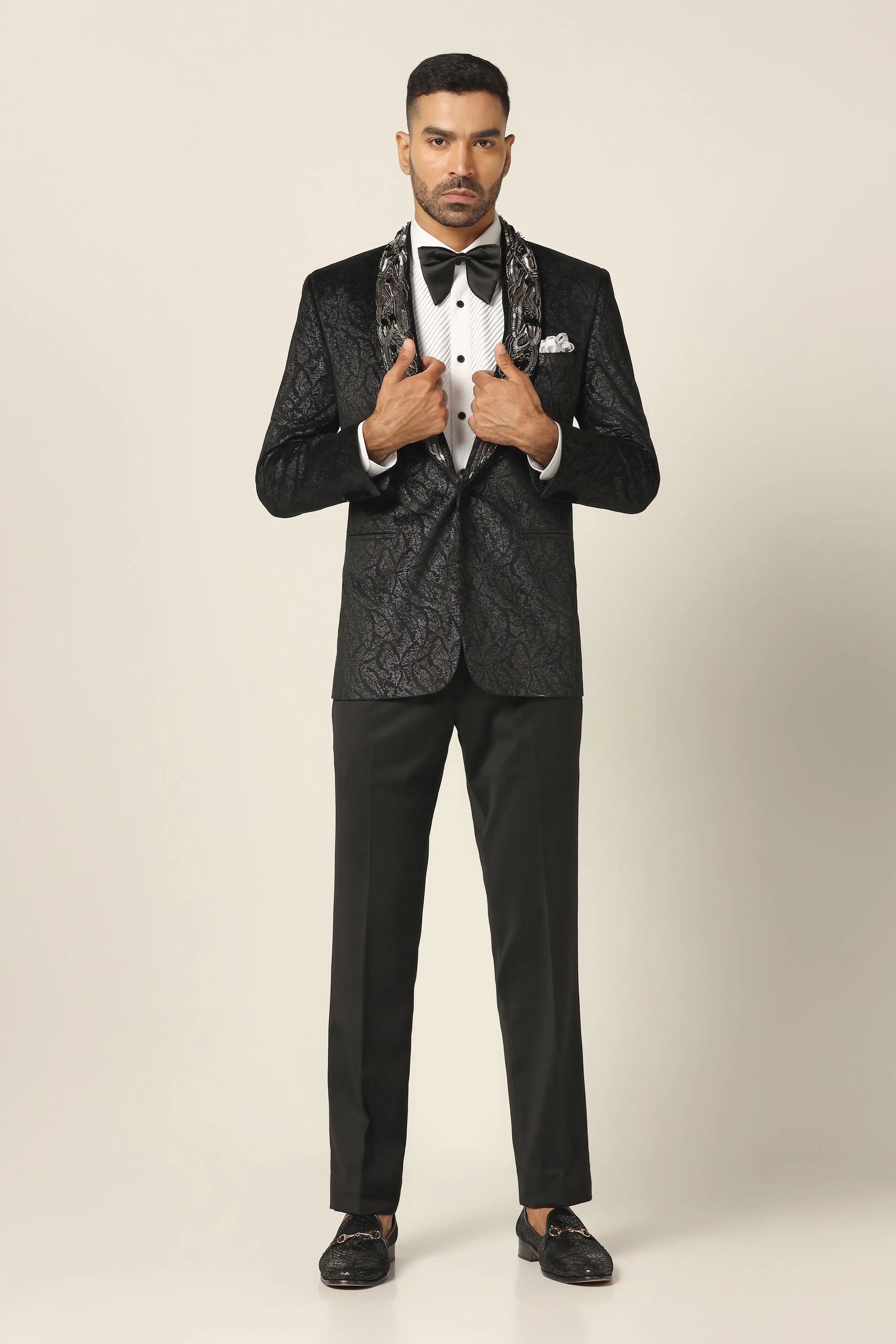 Elevate style with our black Tuxedo, featuring a sophisticated shawl collar. Shop Now!