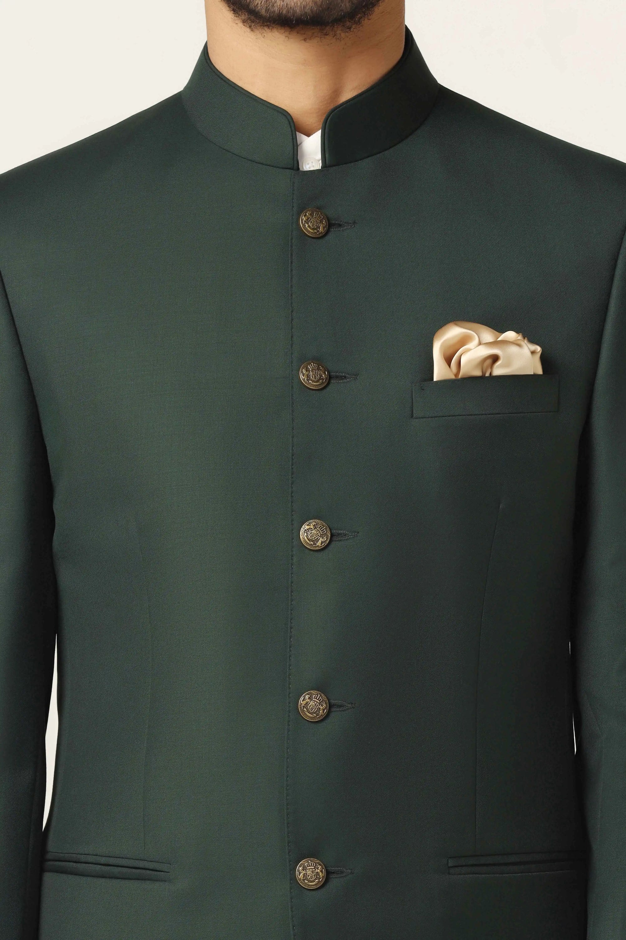 Embrace sophistication with a green bandhgala suit, designed for the modern men. Shop Now!