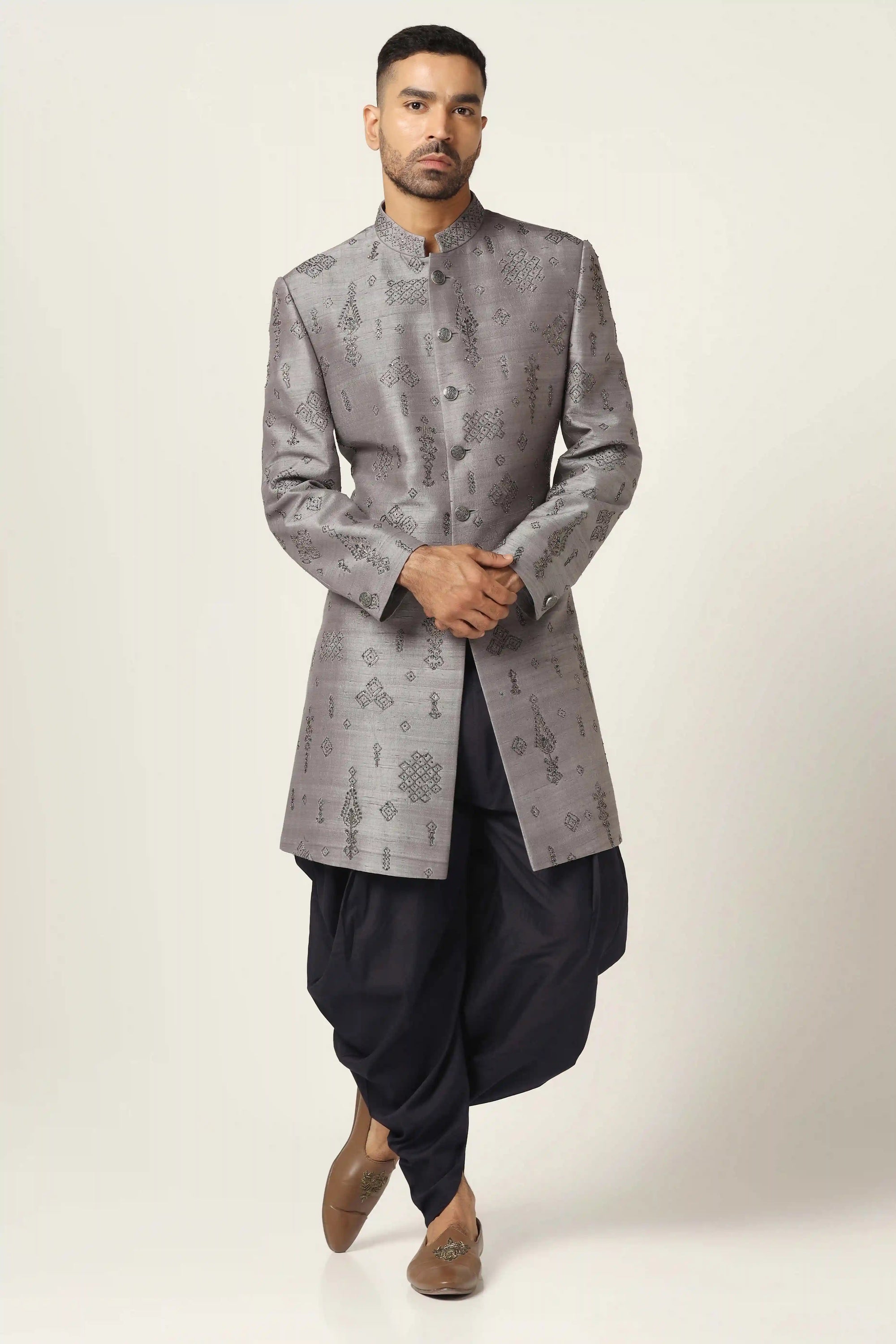 Discover the versatility of Grey Indowestern, a perfect addition to any wardrobe. Shop now!