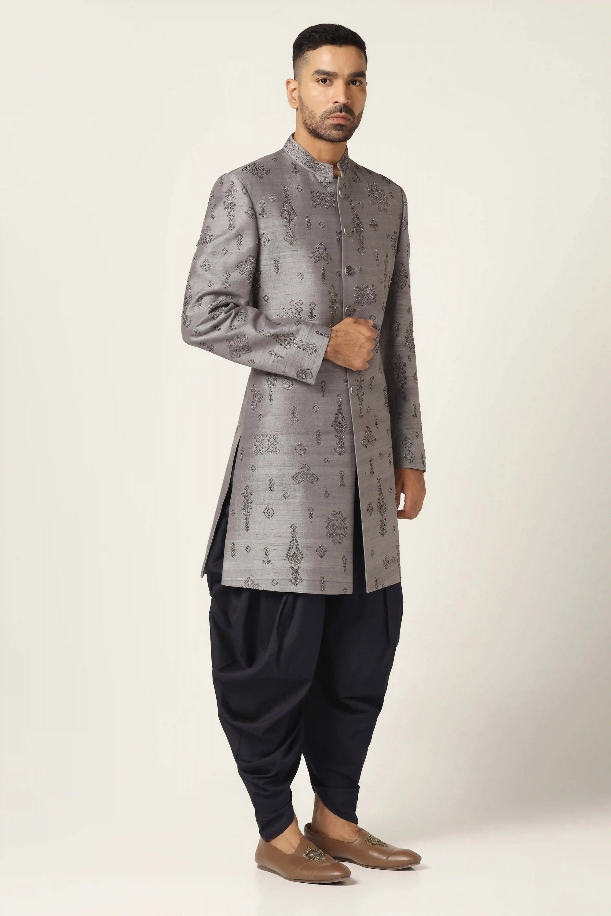 Discover the versatility of Grey Indowestern, a perfect addition to any wardrobe. Shop now!