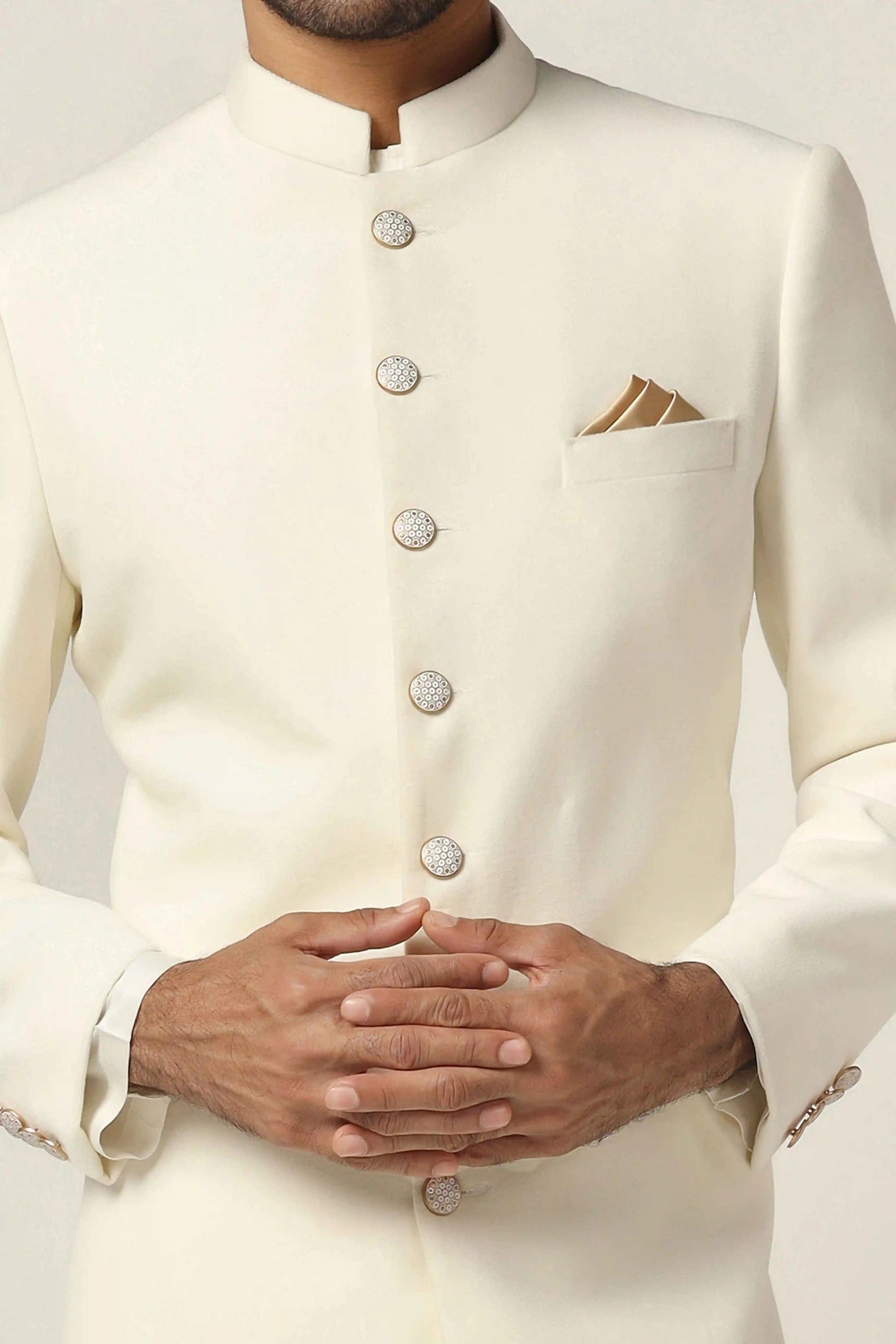 Elevate your style with the Off-White Indowestern, a blend of tradition and modern charm. Shop now!
