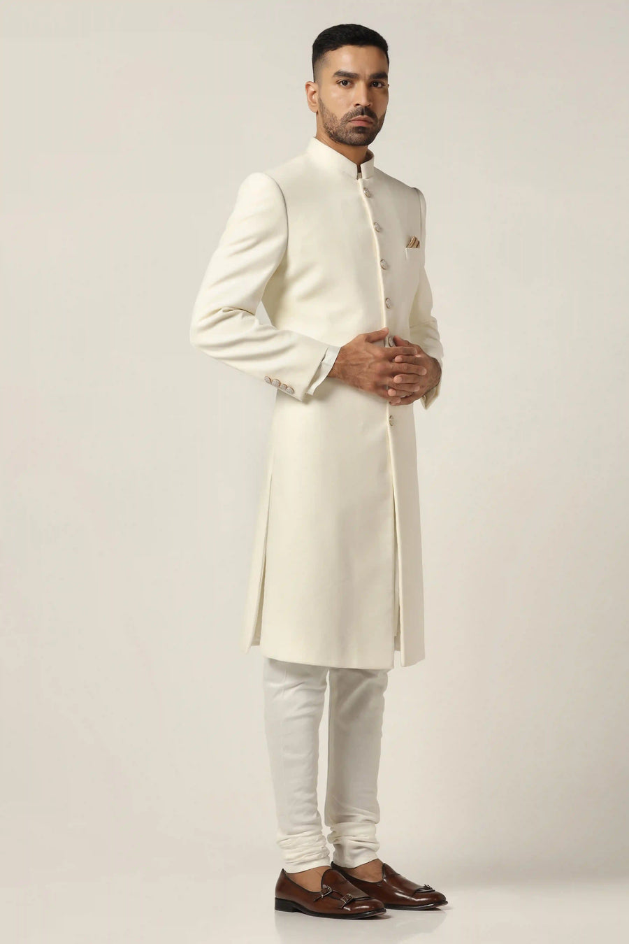 Elevate your style with the Off-White Indowestern, a blend of tradition and modern charm. Shop now!