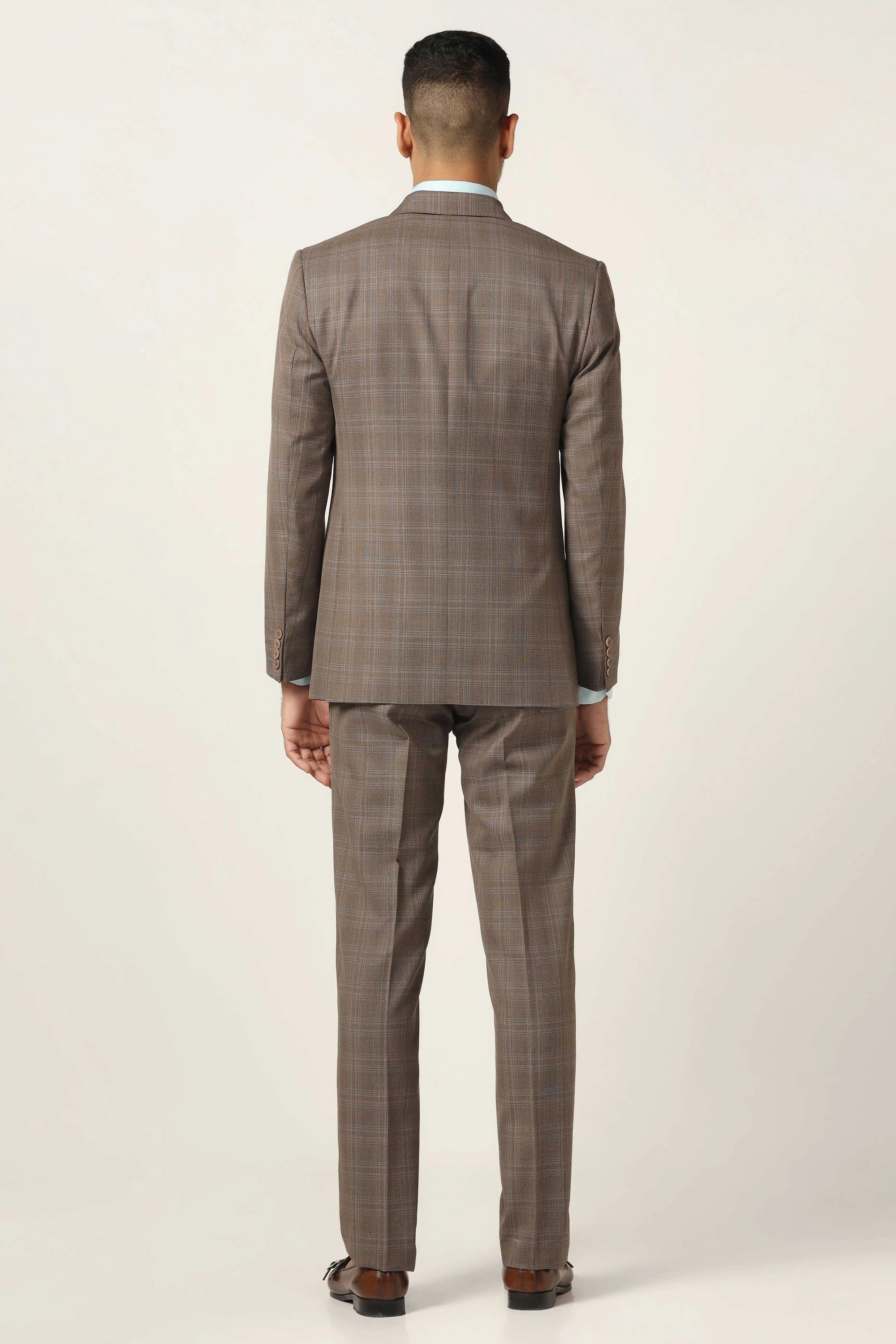 Redefine elegance with this Beige 3-Piece suit. Shop now!