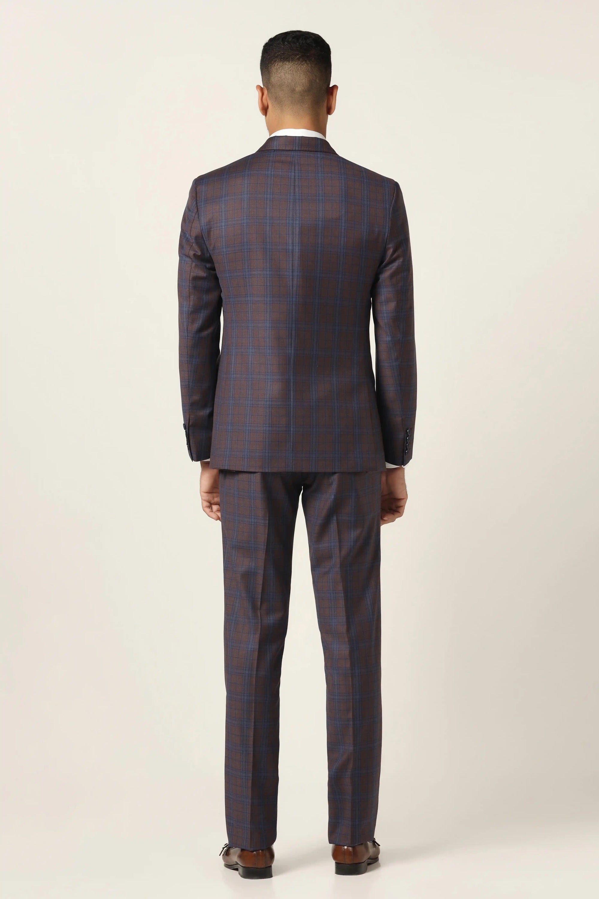 Dive into luxury with our premium fine wool blend 3-piece suit. Shop Now!
