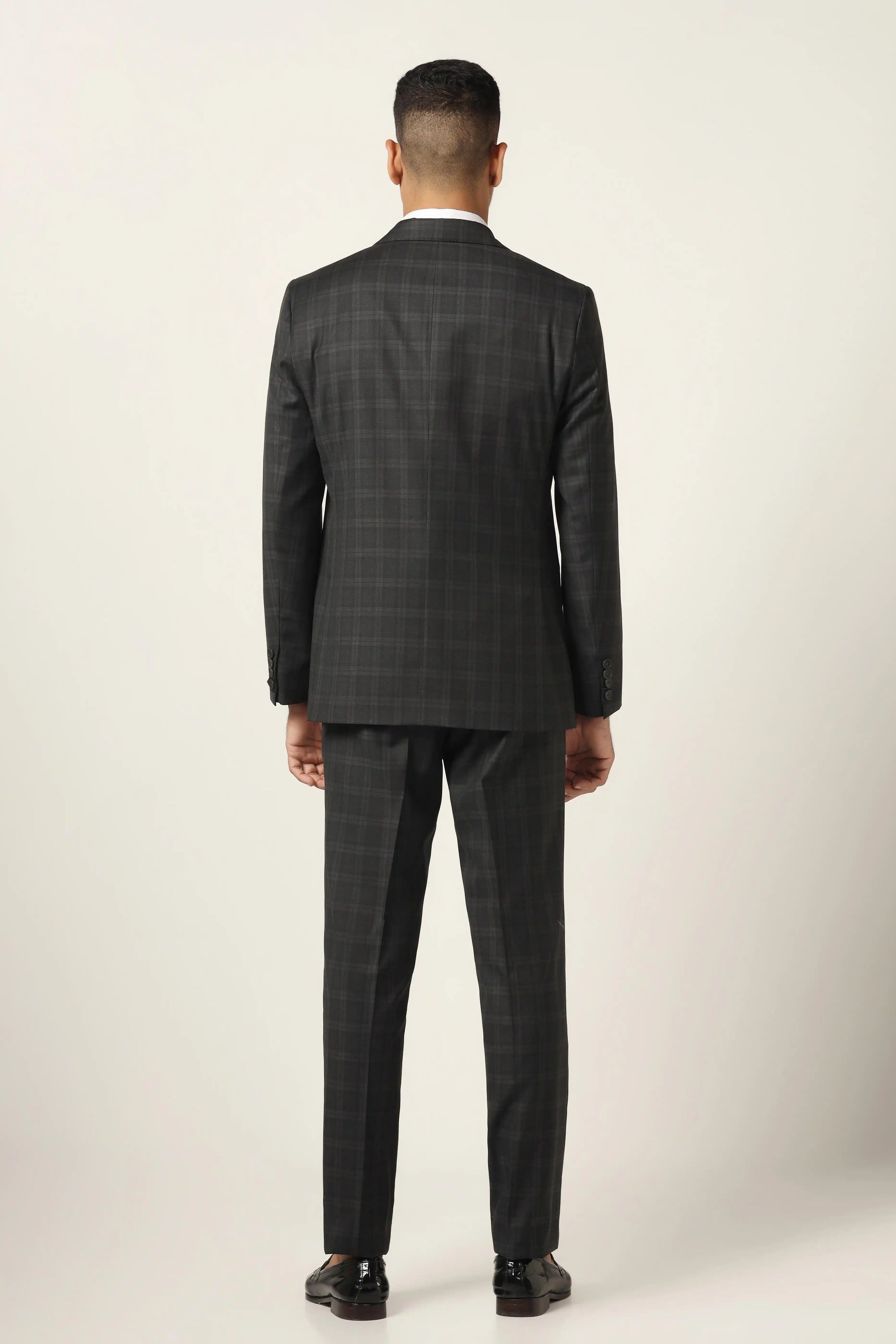 Embrace elegance with this Black Checked Suit, designed for lasting impressions. Shop now!