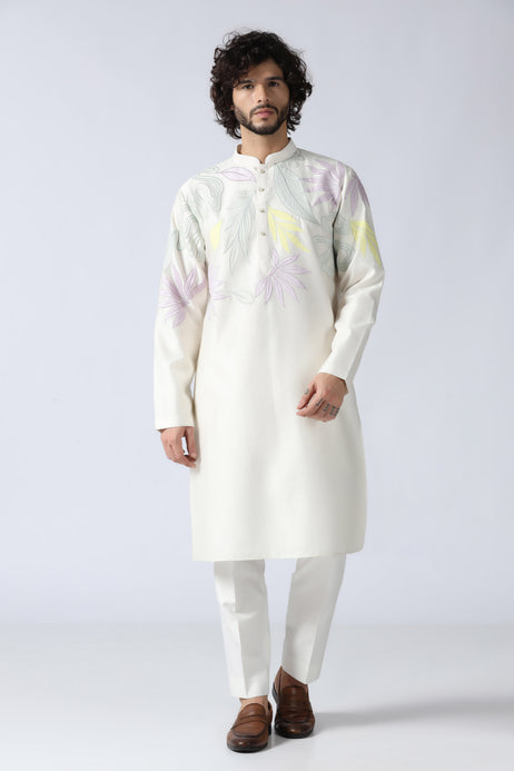 Brahaan Off-White Kurta Set for Festive Occasions
