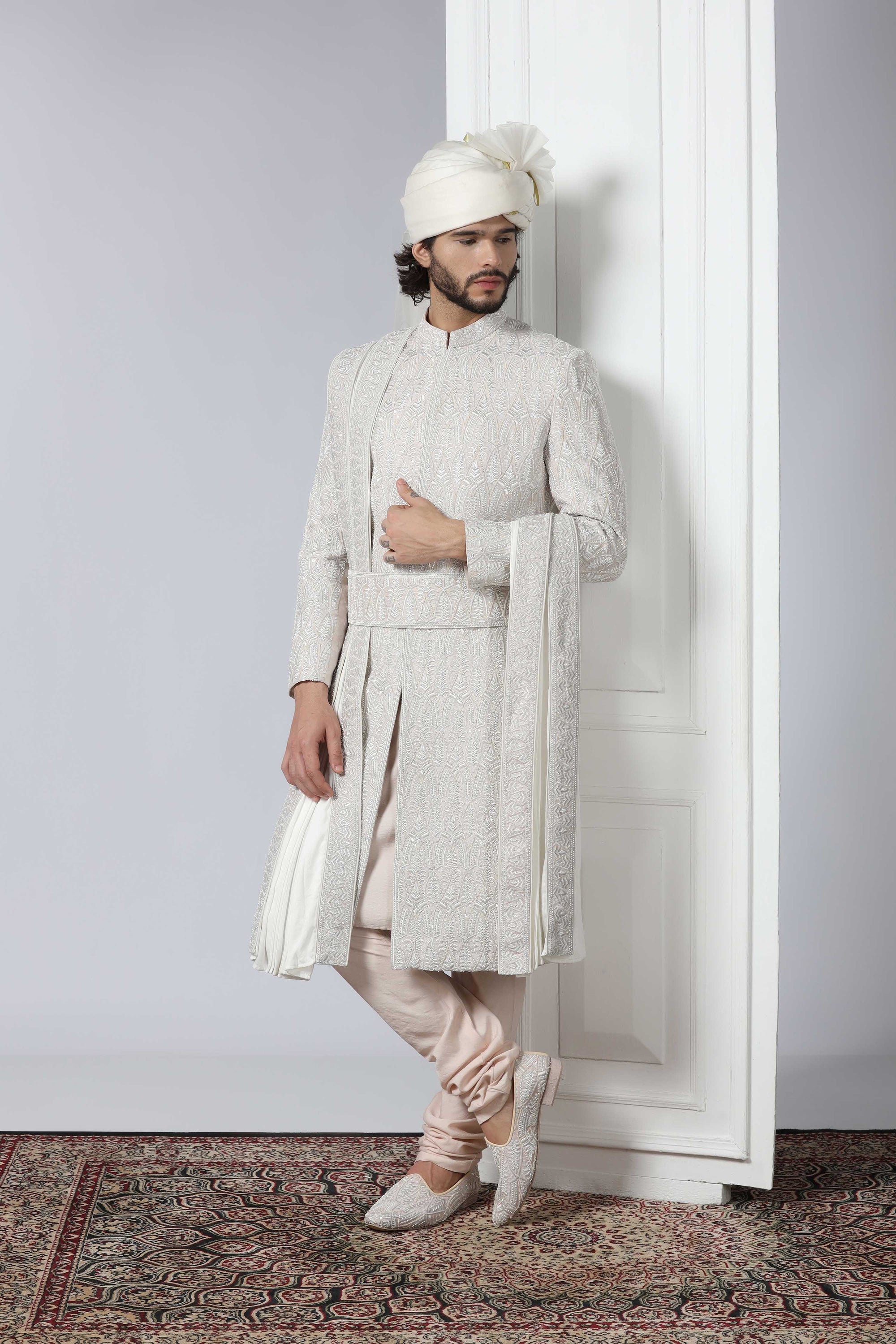 Ivory &amp; Peach Sherwani