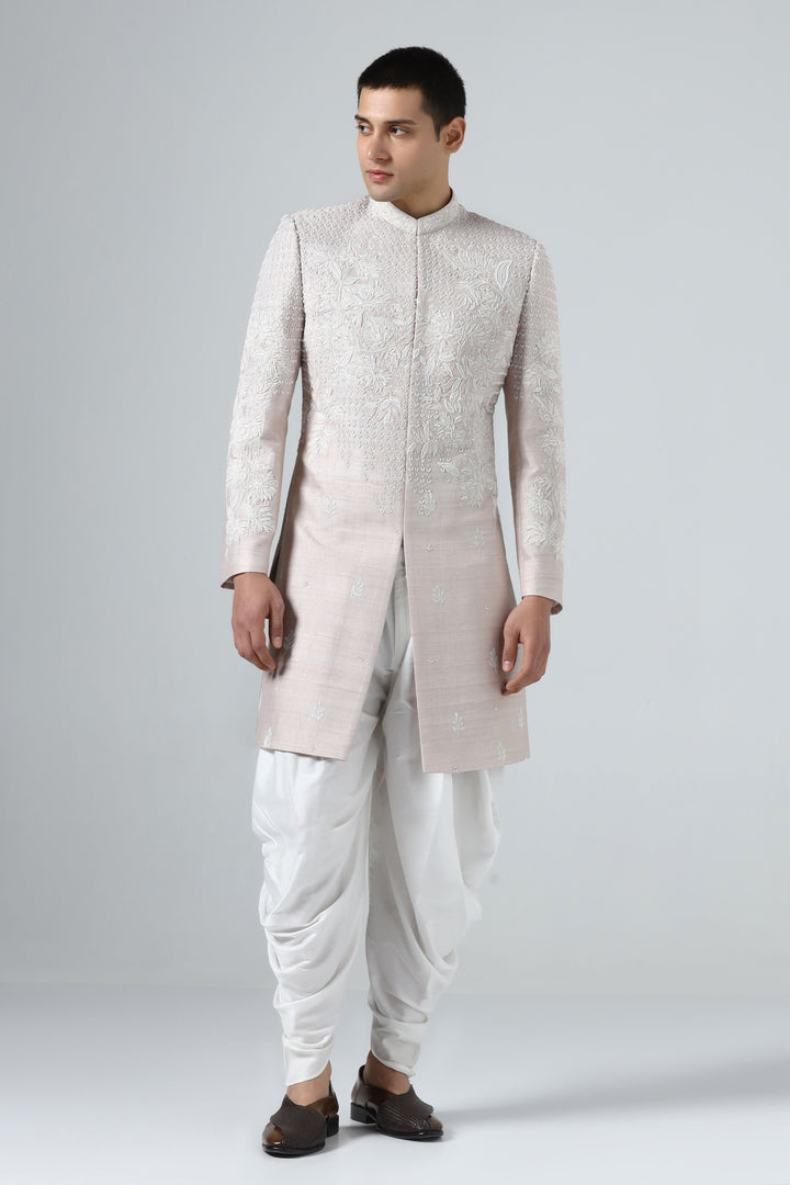Subtle Peach Indowestern