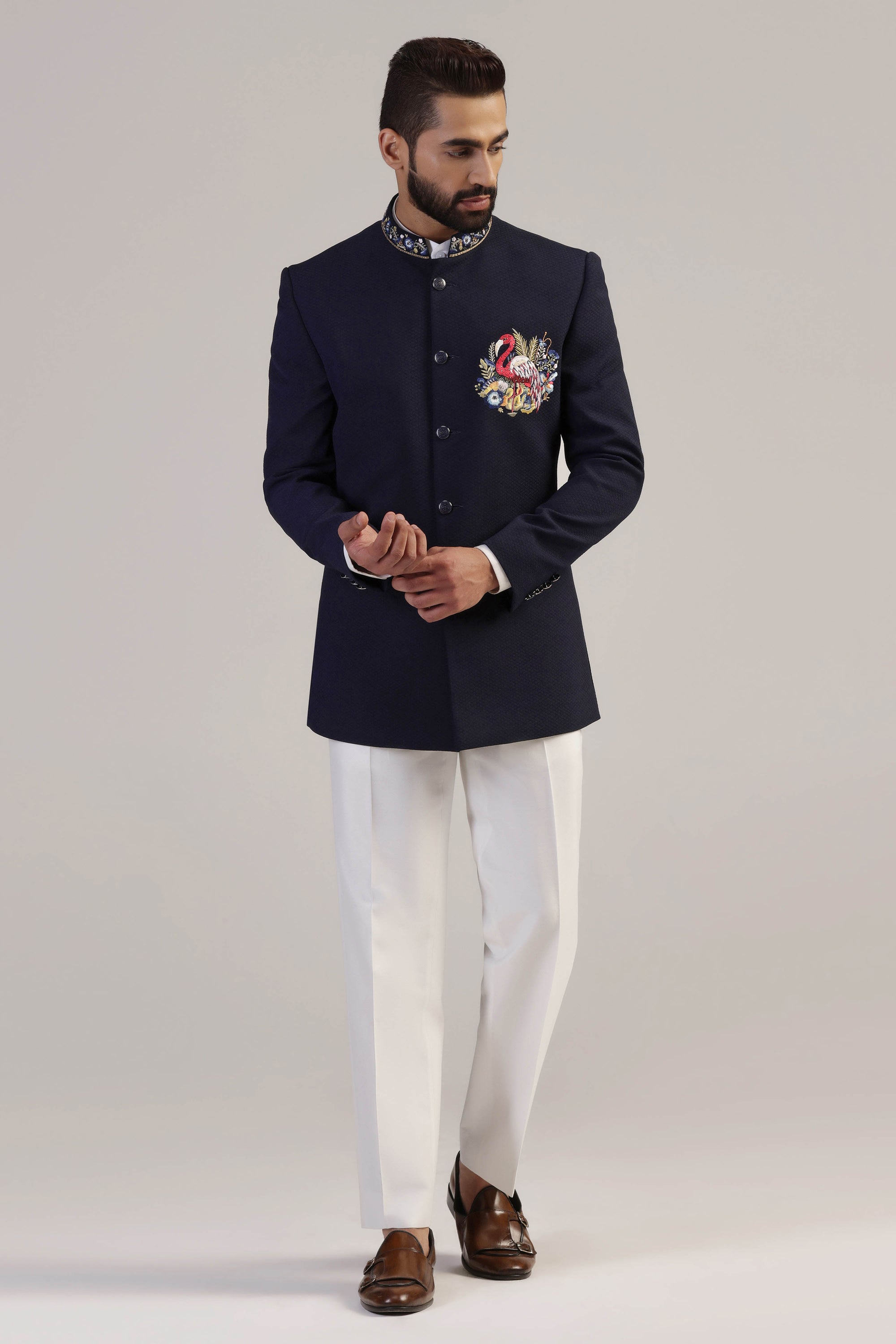 Step up your style game with our Navy Bandhgala Suit! Shop Now!