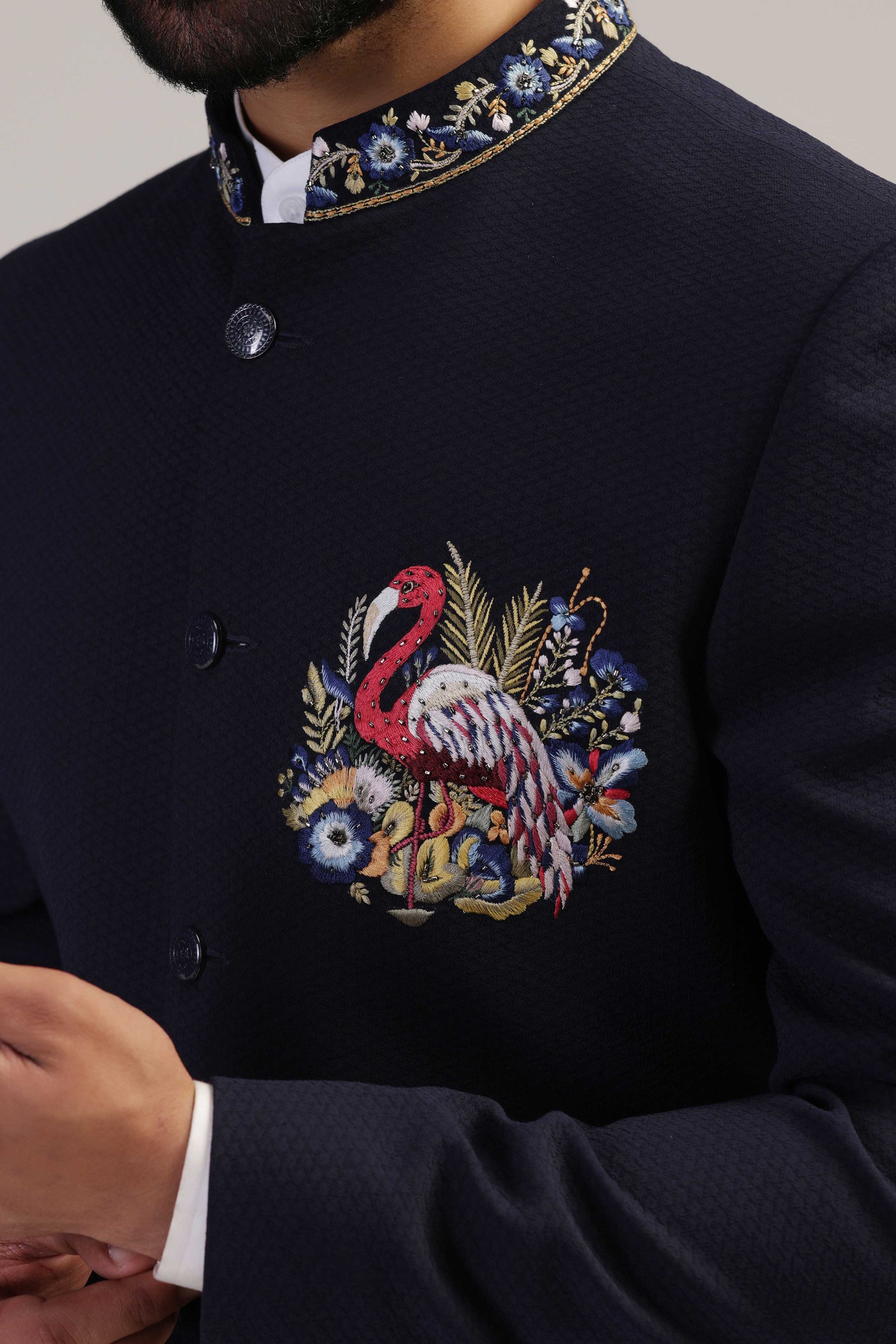 Step up your style game with our Navy Bandhgala Suit! Shop Now!