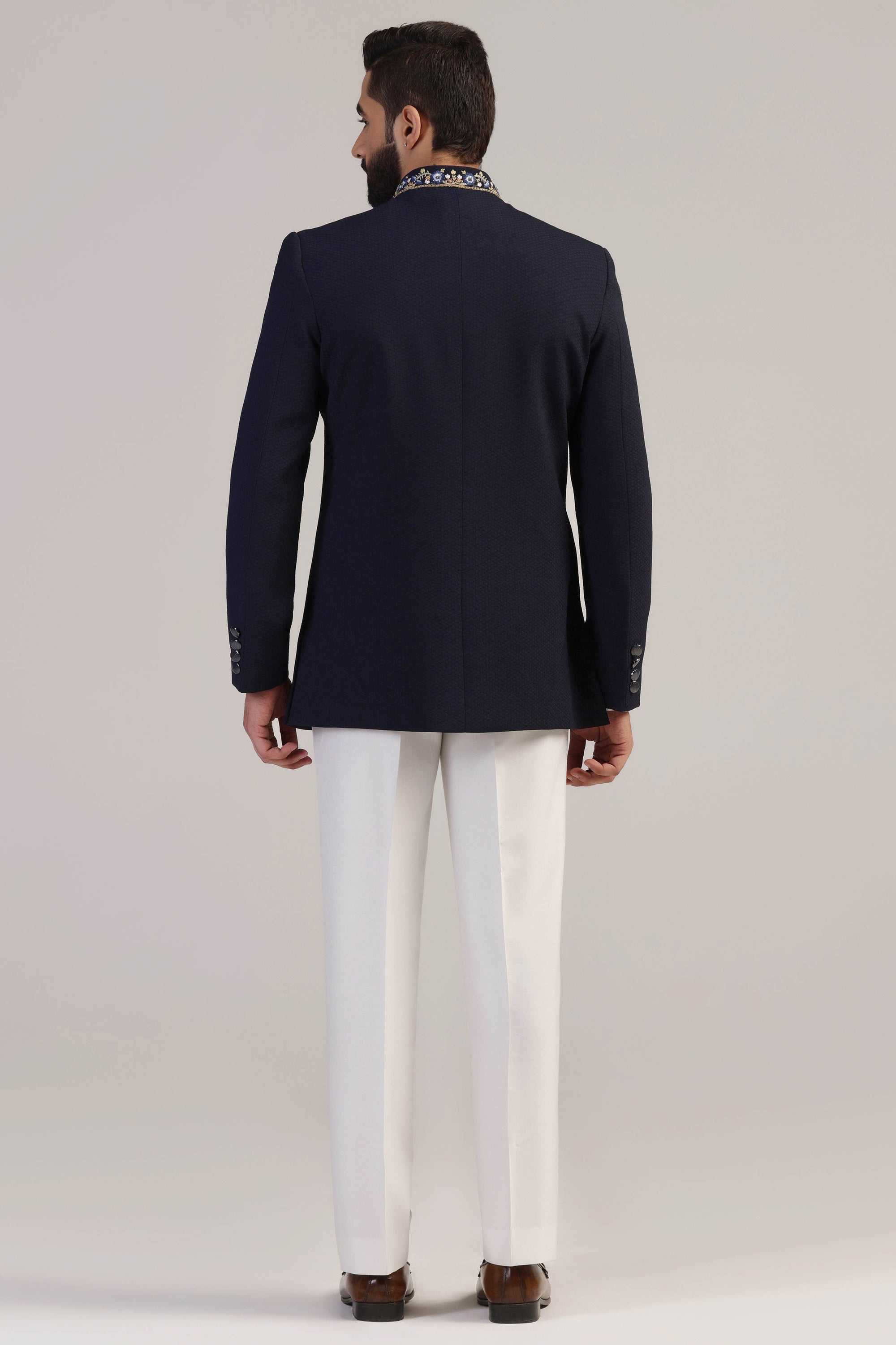 Step up your style game with our Navy Bandhgala Suit! Shop Now!