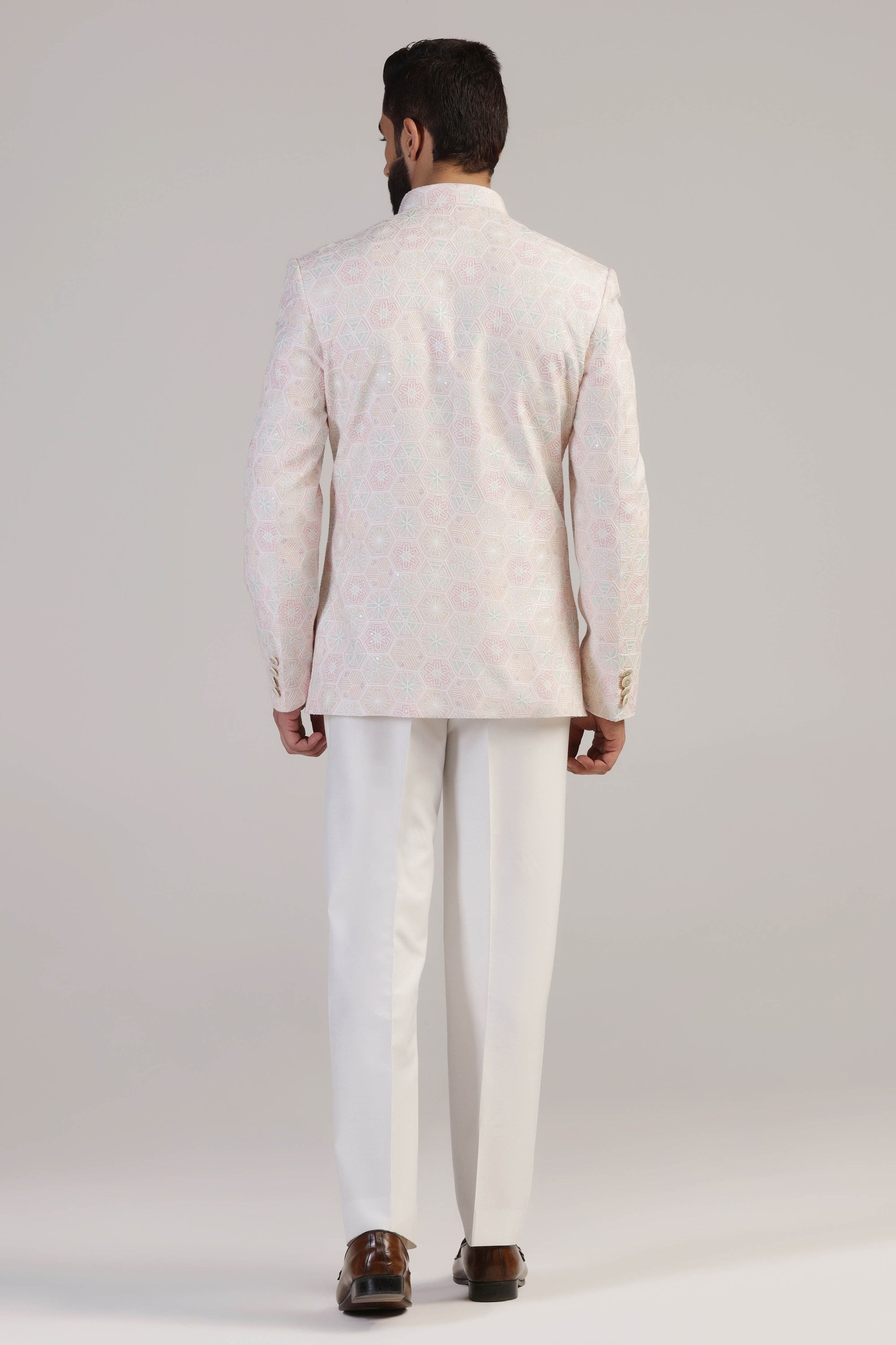 Step up your style game with our Pink Embroidered Bandhgala! Shop Now!