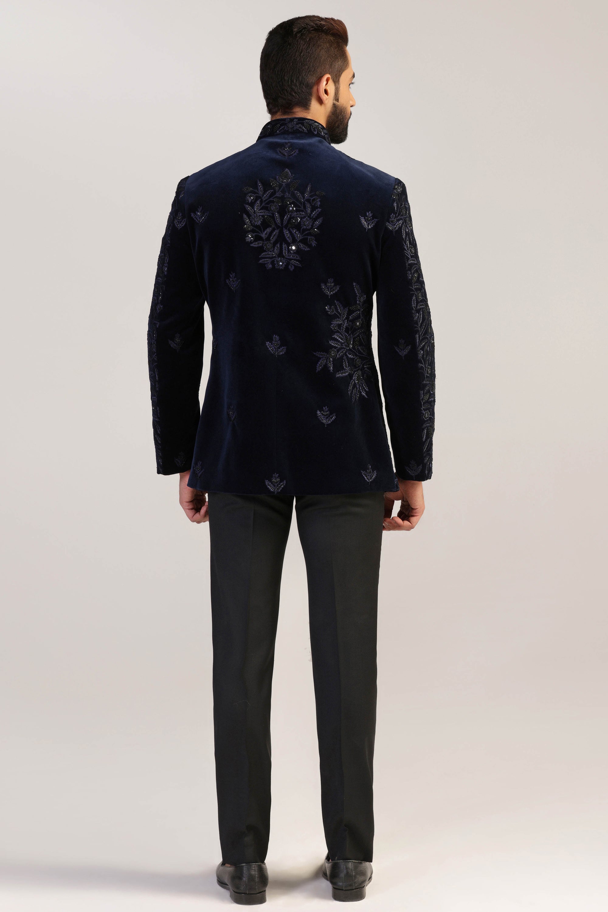 Our Navy Velvet Bandhgala is the perfect addition to any wardrobe. Shop Now!