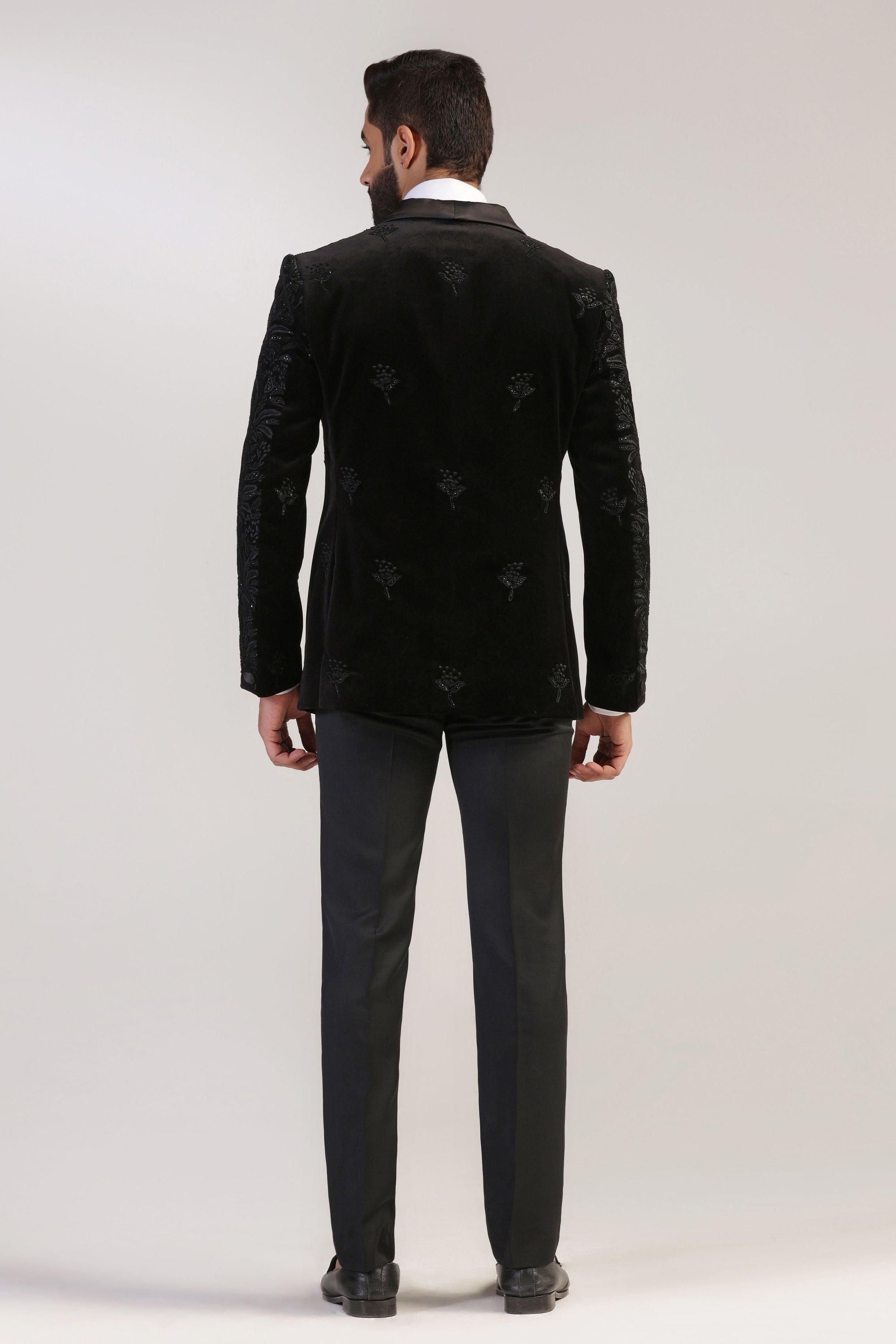 Elevate your formal attire with our Black Velvet Tuxedo. Shop Now!