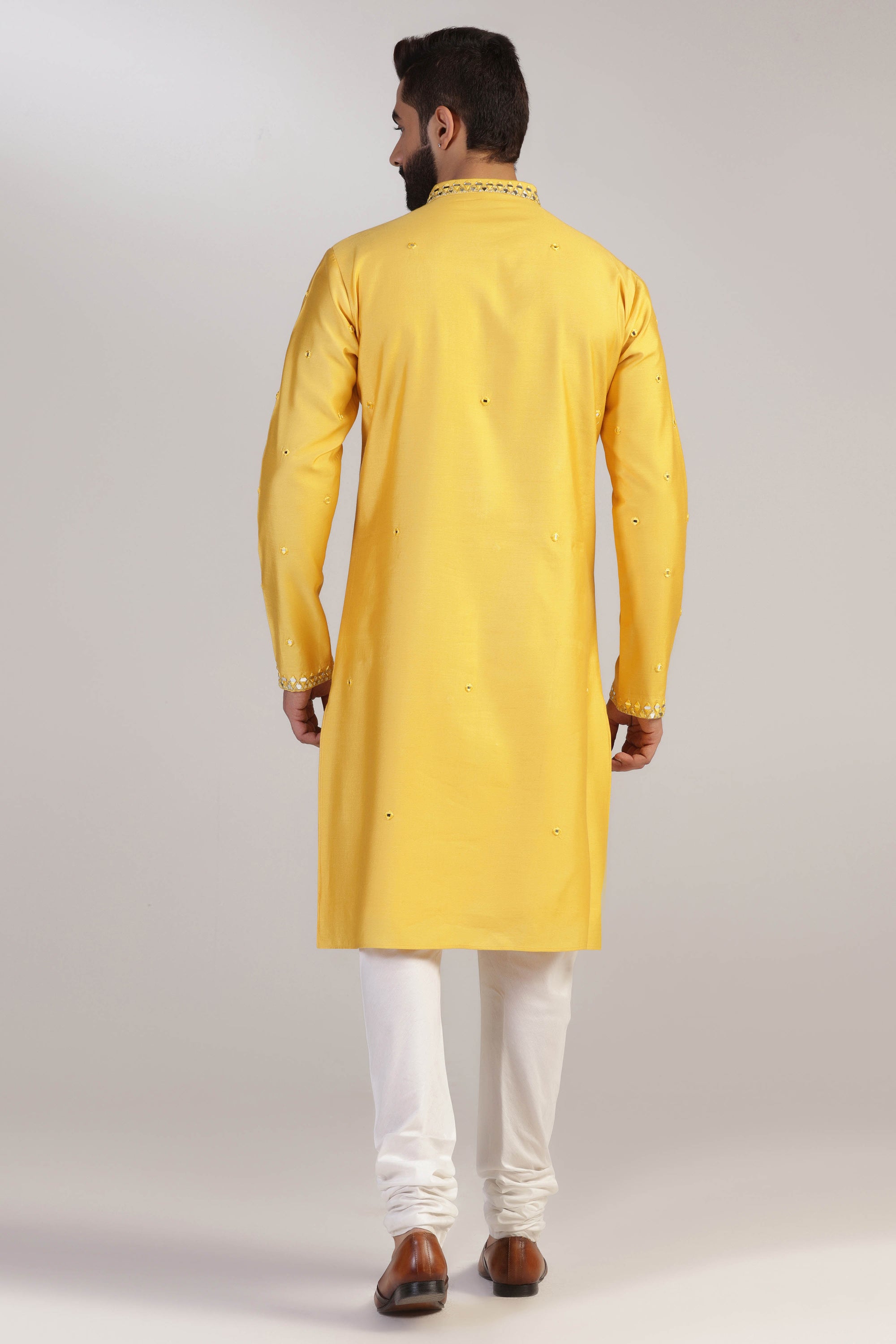 Elevate your style with our Yellow Mirror work Kurta. Shop Now!