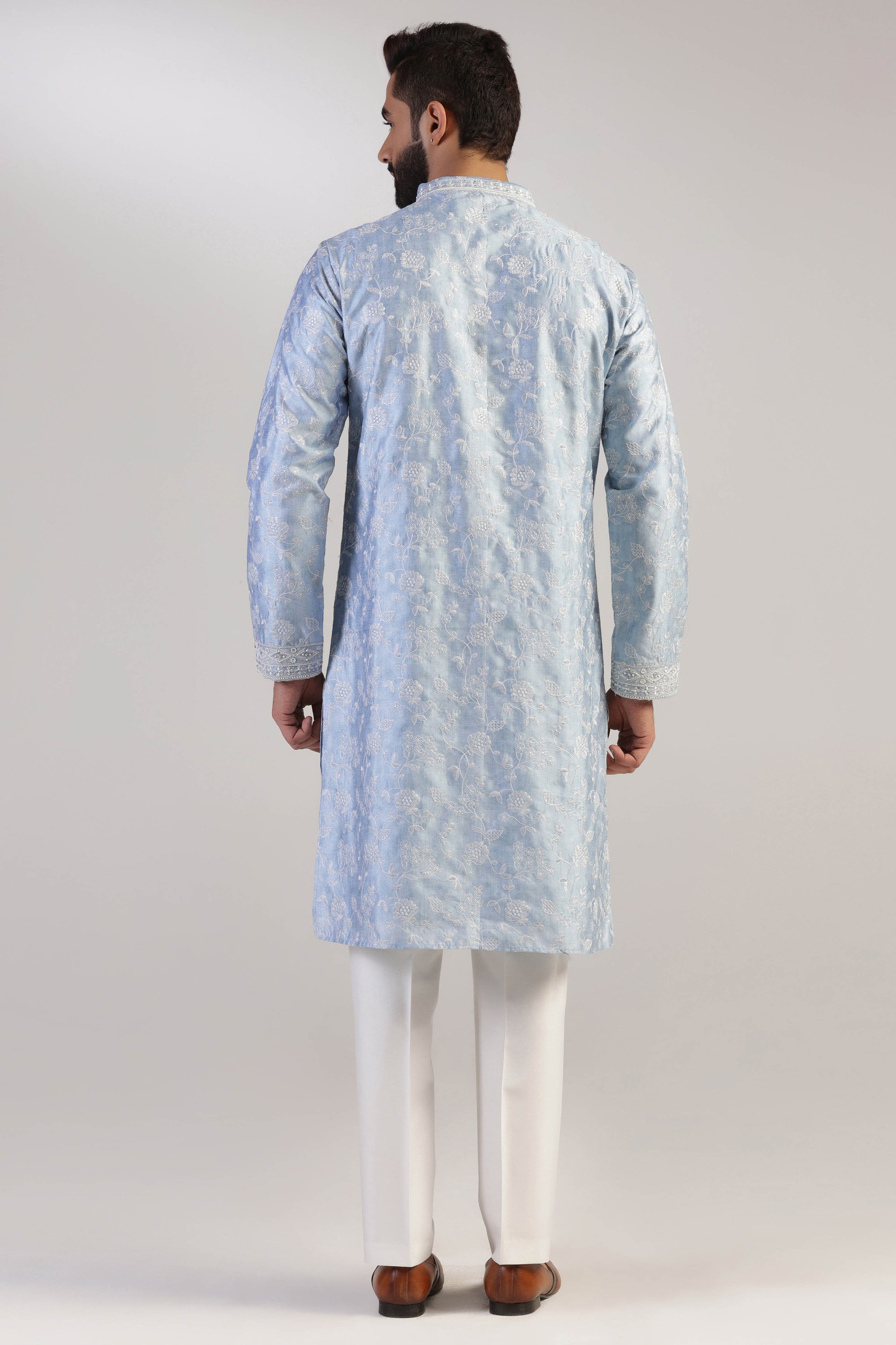Crafted from luxurious silk fabric, our Kurta Pajama is the epitome of sophistication. Shop Now!