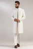 This Indowestern is from raw silk fabric, featuring tonal thread and bead embroidery. Shop Now!
