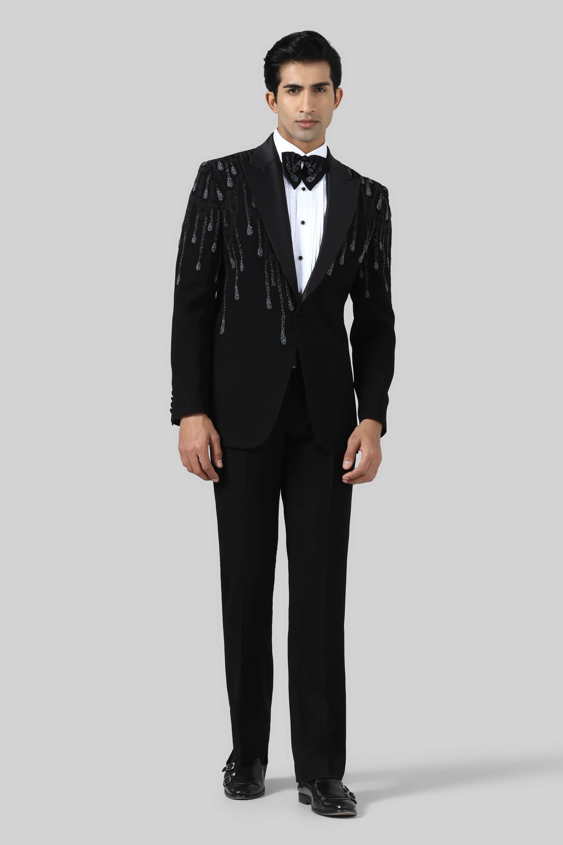Black Metallic Drip Tuxedo
