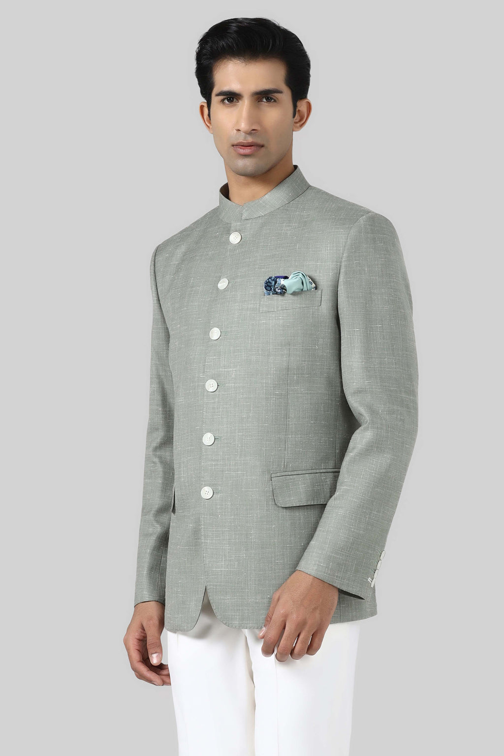 Sage Green Bandhgala Suit