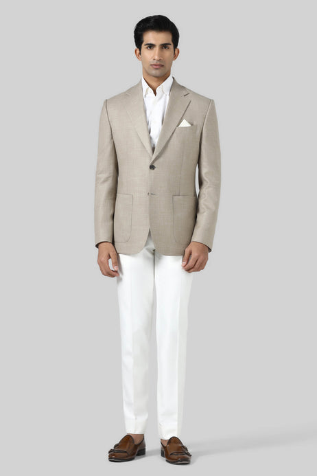 Brahaan Beige Blazer with Trousers for Men