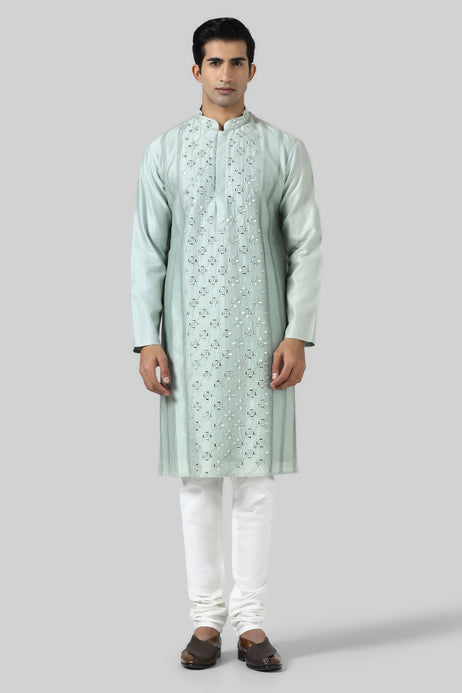 Brahaan Green Mirror Kurta Set for Raksha Bandhan
