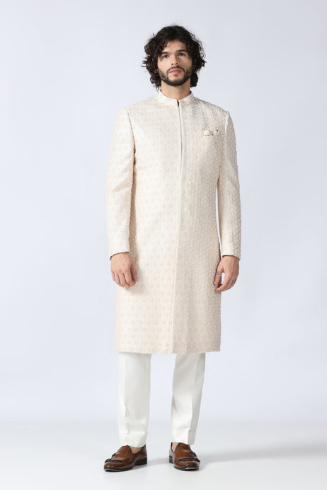 Brahaan Off-White Indo Western Outfit for Men
