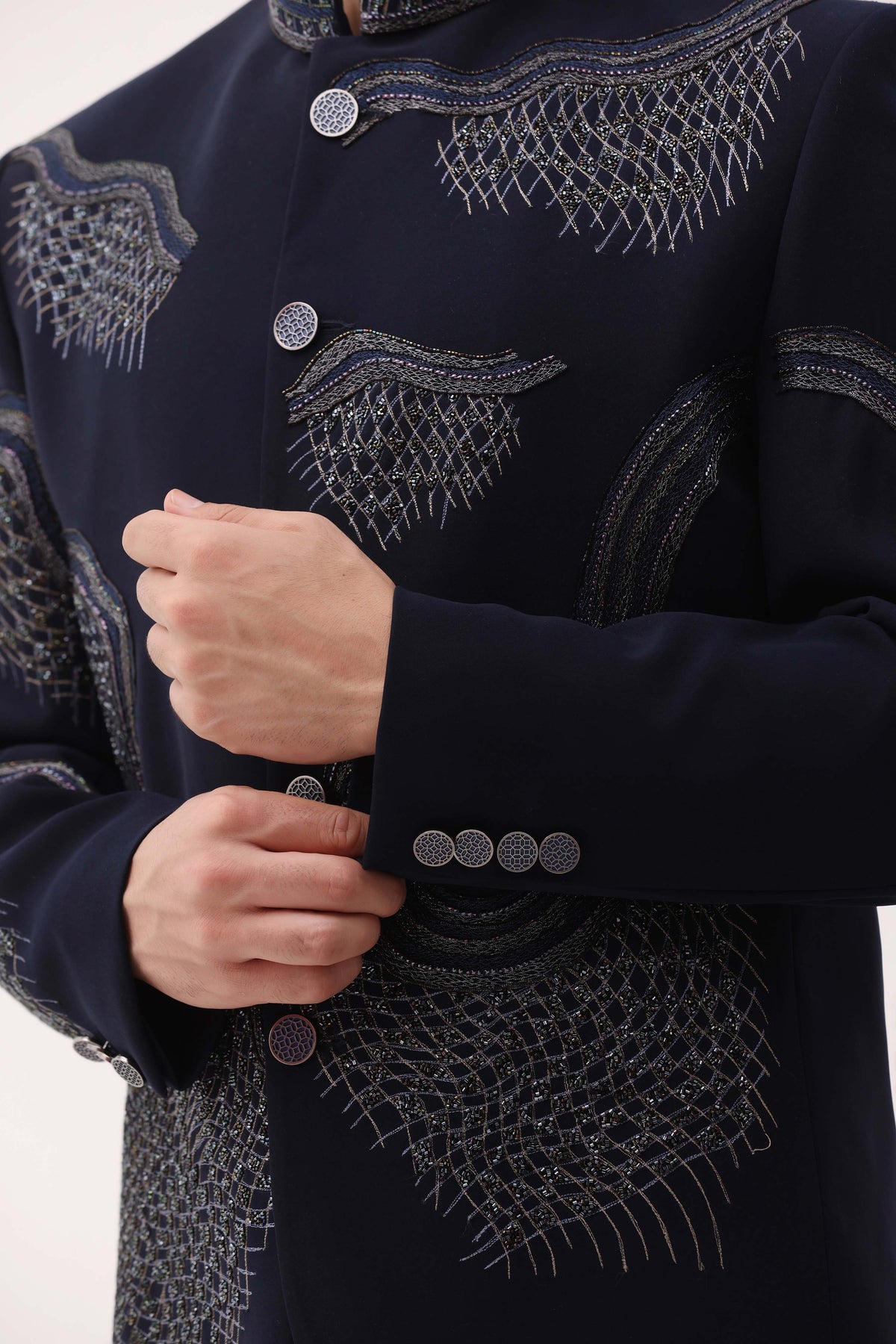 Abstract Embroidered Bandhgala – Brahaan