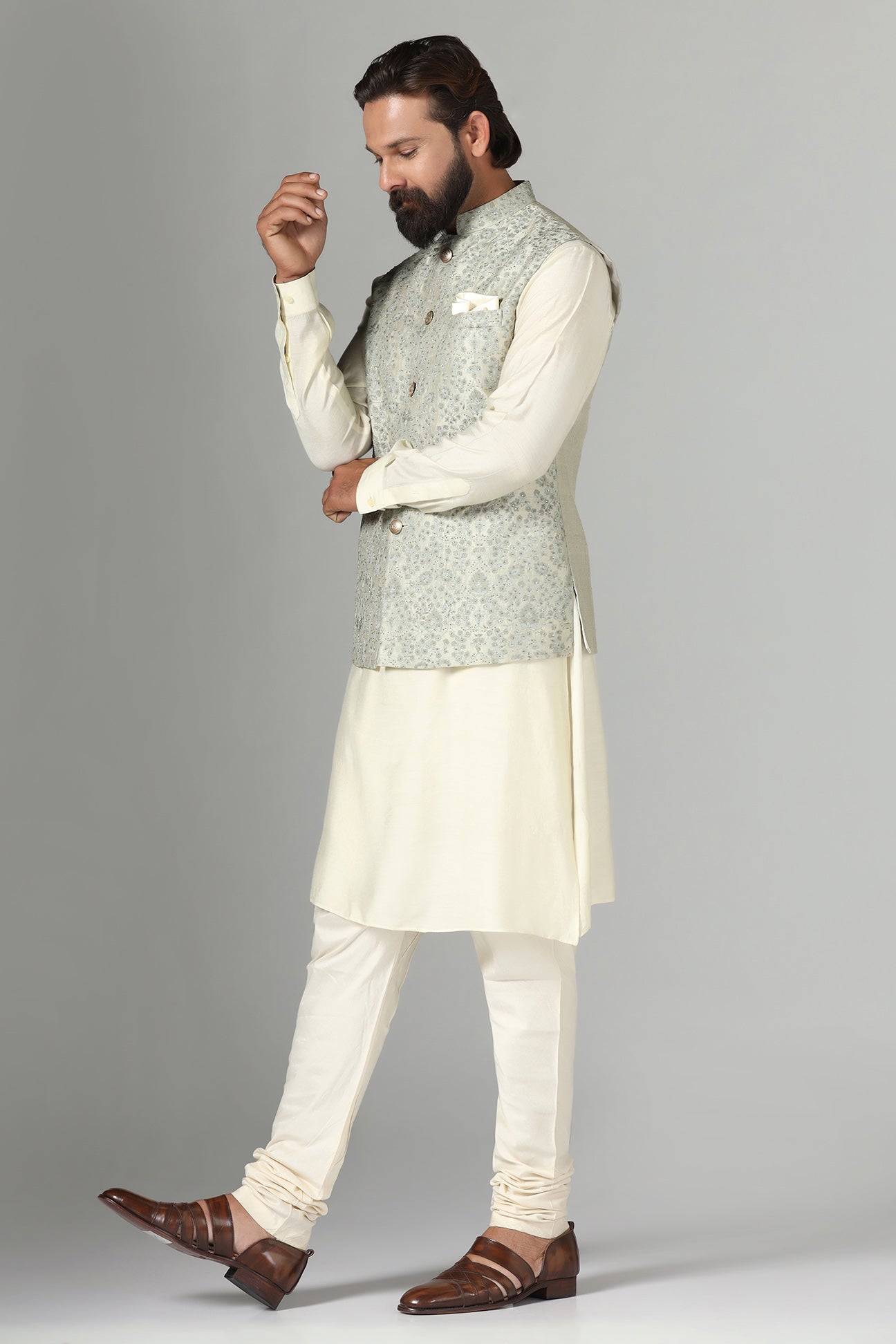 Elevate your look with our Nehru jacket featuring intricate embroidery. Shop Now!