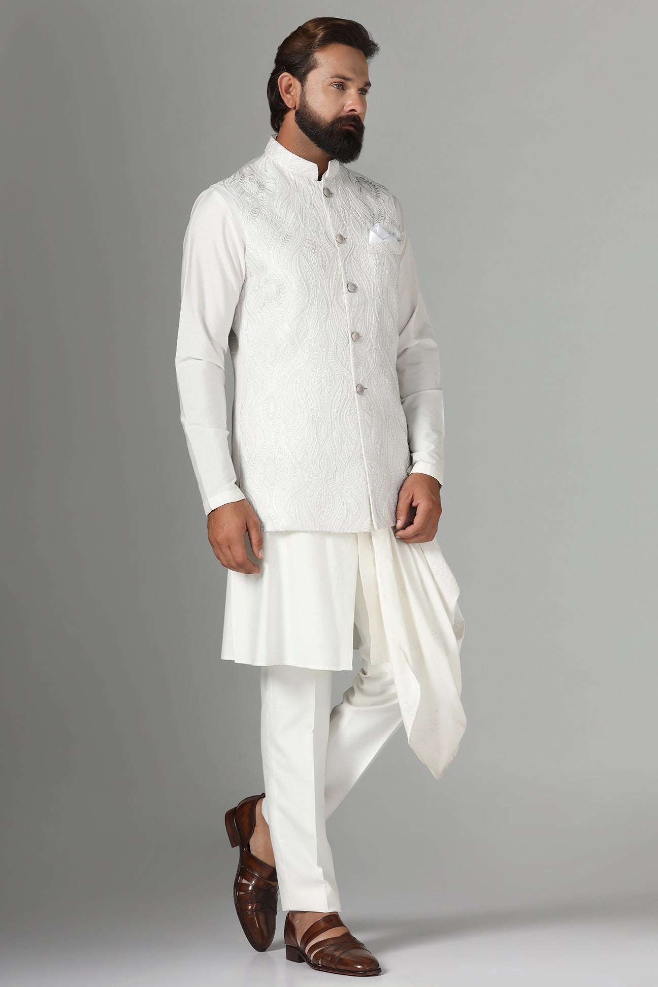 Elevate your style with our Navy Blue velvet Nehru jacket. Shop Now!