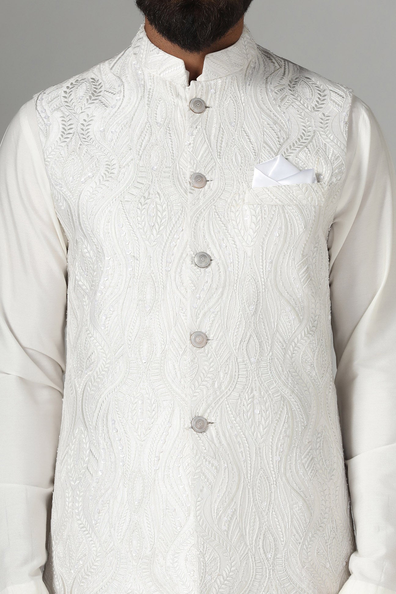 Elevate your style with our Navy Blue velvet Nehru jacket. Shop Now!