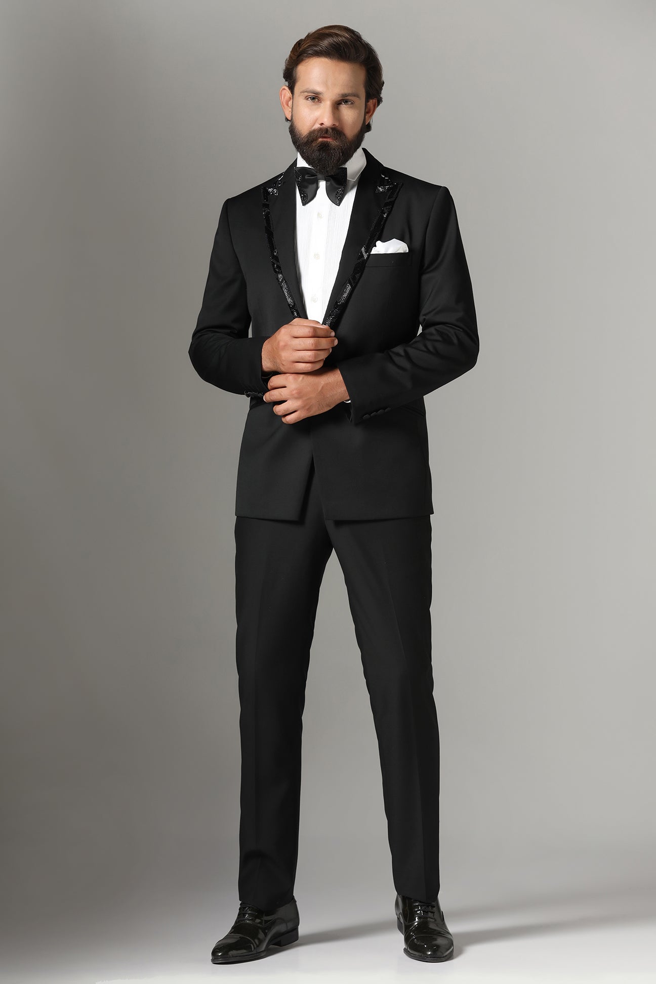 Refined sophistication in our Jet Black Tuxedo. Shop Now!