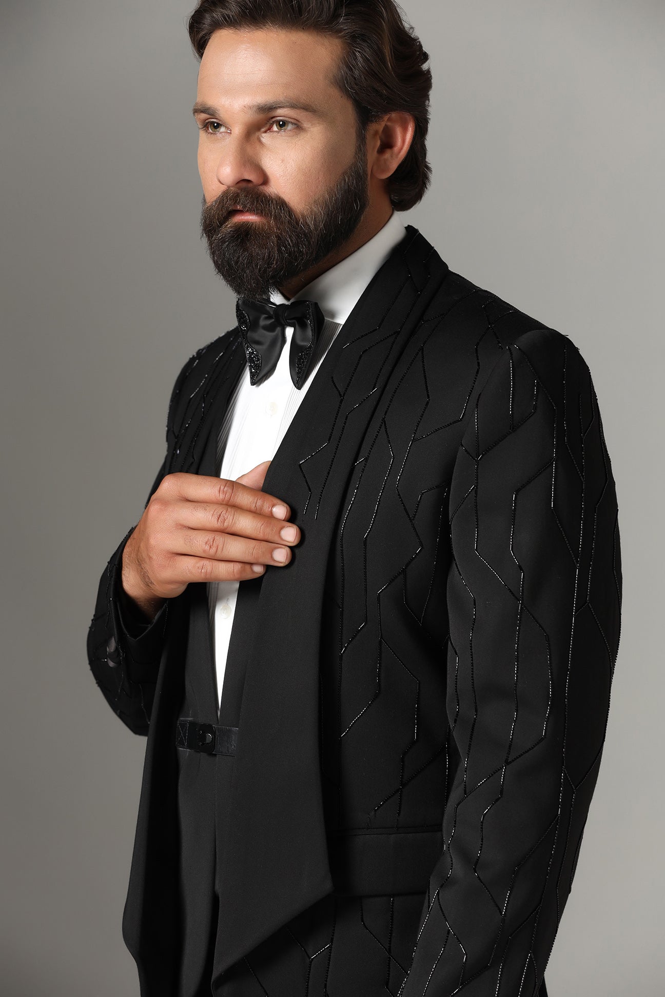 Elevate your style with our Black Three-Piece Tuxedo. Shop Now!