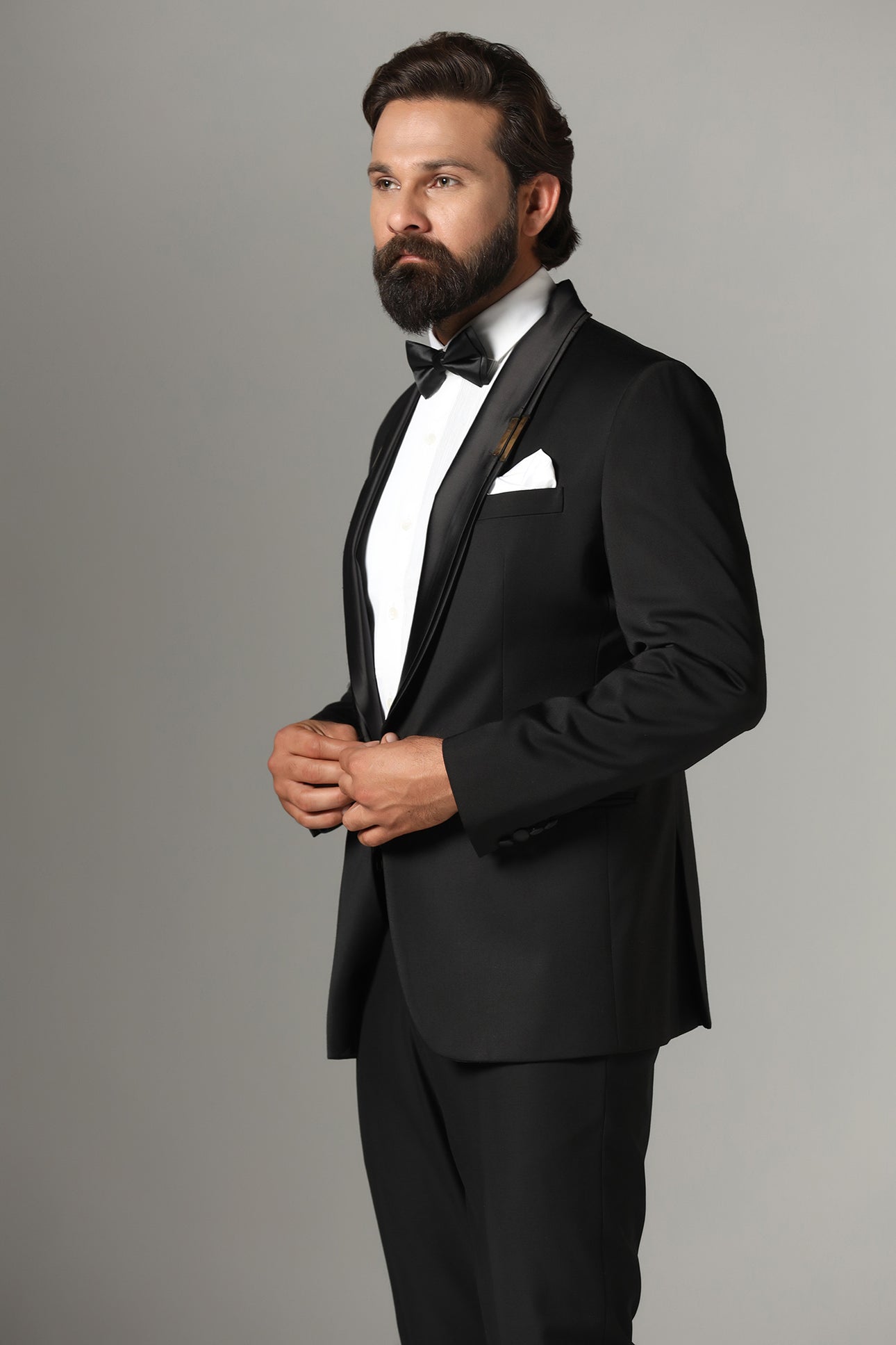 Jet Black Tuxedo Suit– Brahaan by Narains