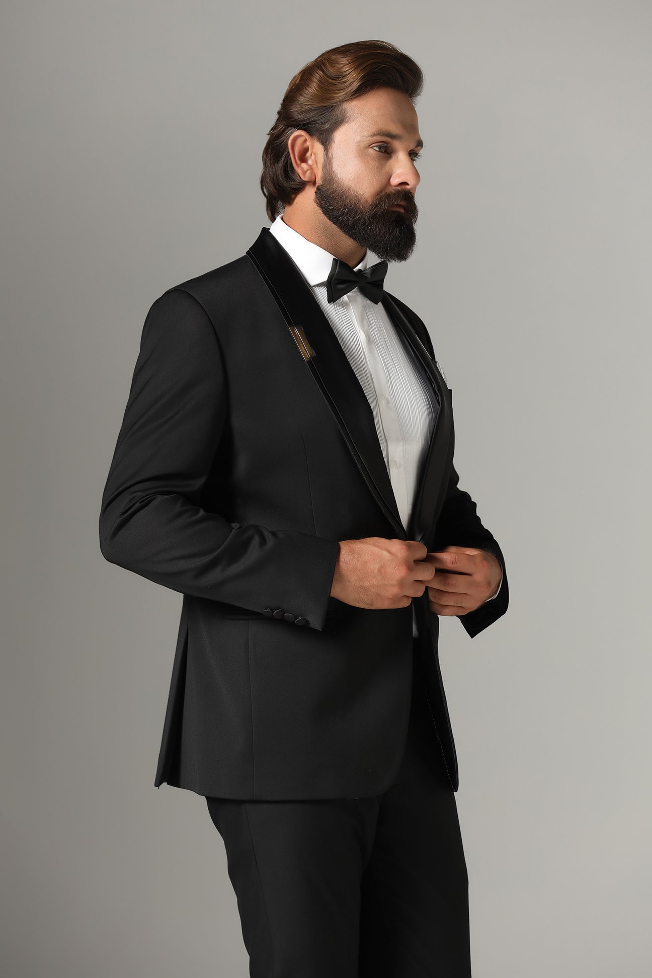 Make a statement in our Jet-Black Tuxedo. Shop Now!
