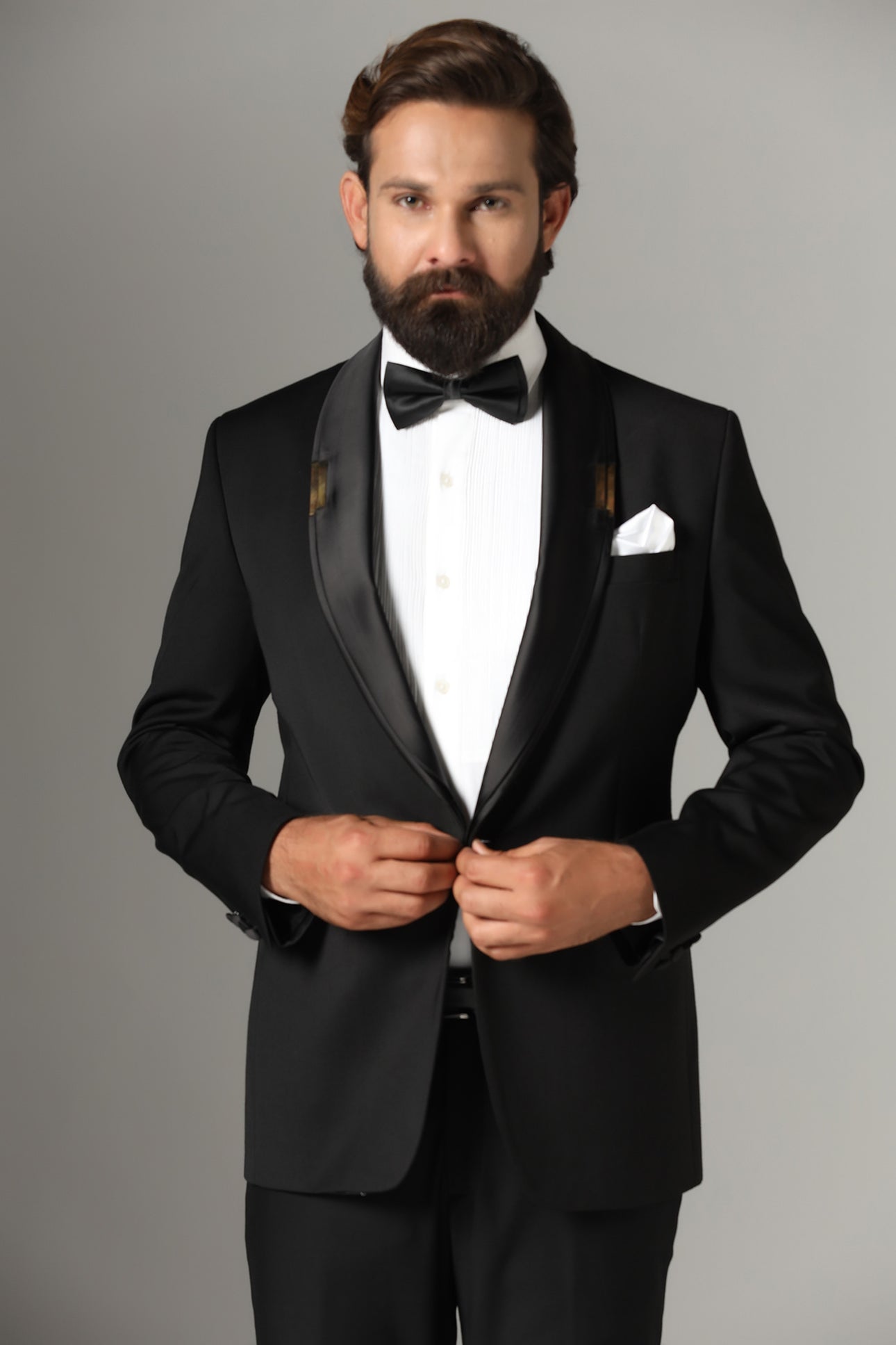 Jet Black Tuxedo Suit– Brahaan by Narains