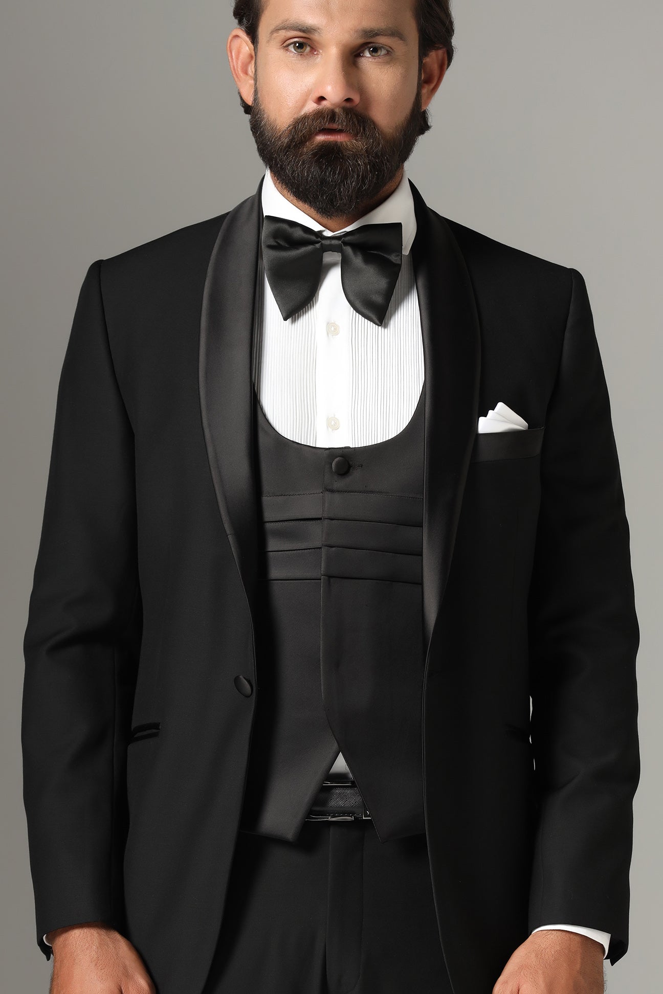 Elevate your formal look with our 3-Piece Black Tuxedo. Shop Now!