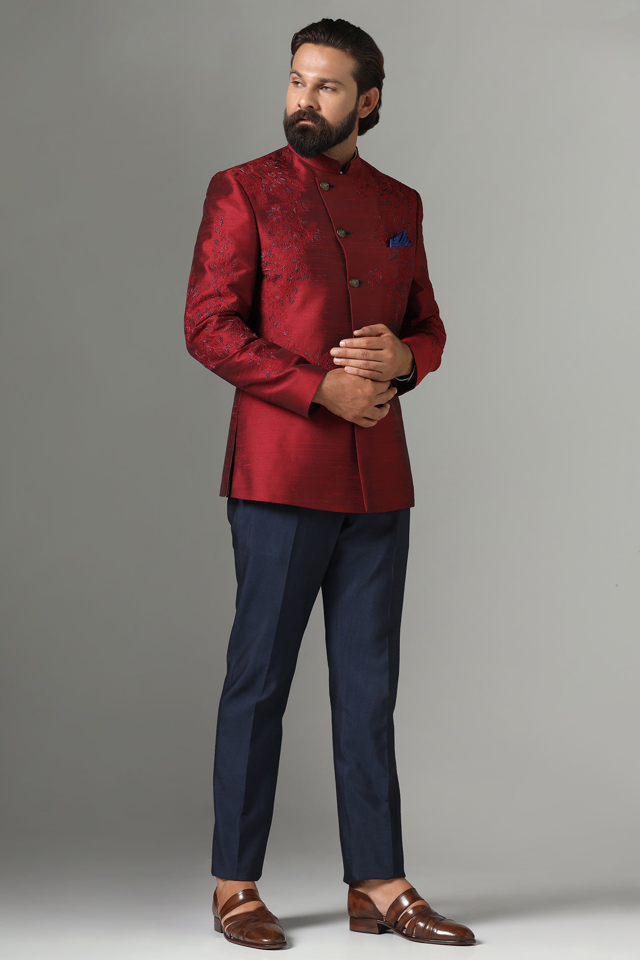 Dress with sophistication in our Red Bandhgala suit. Shop Now!