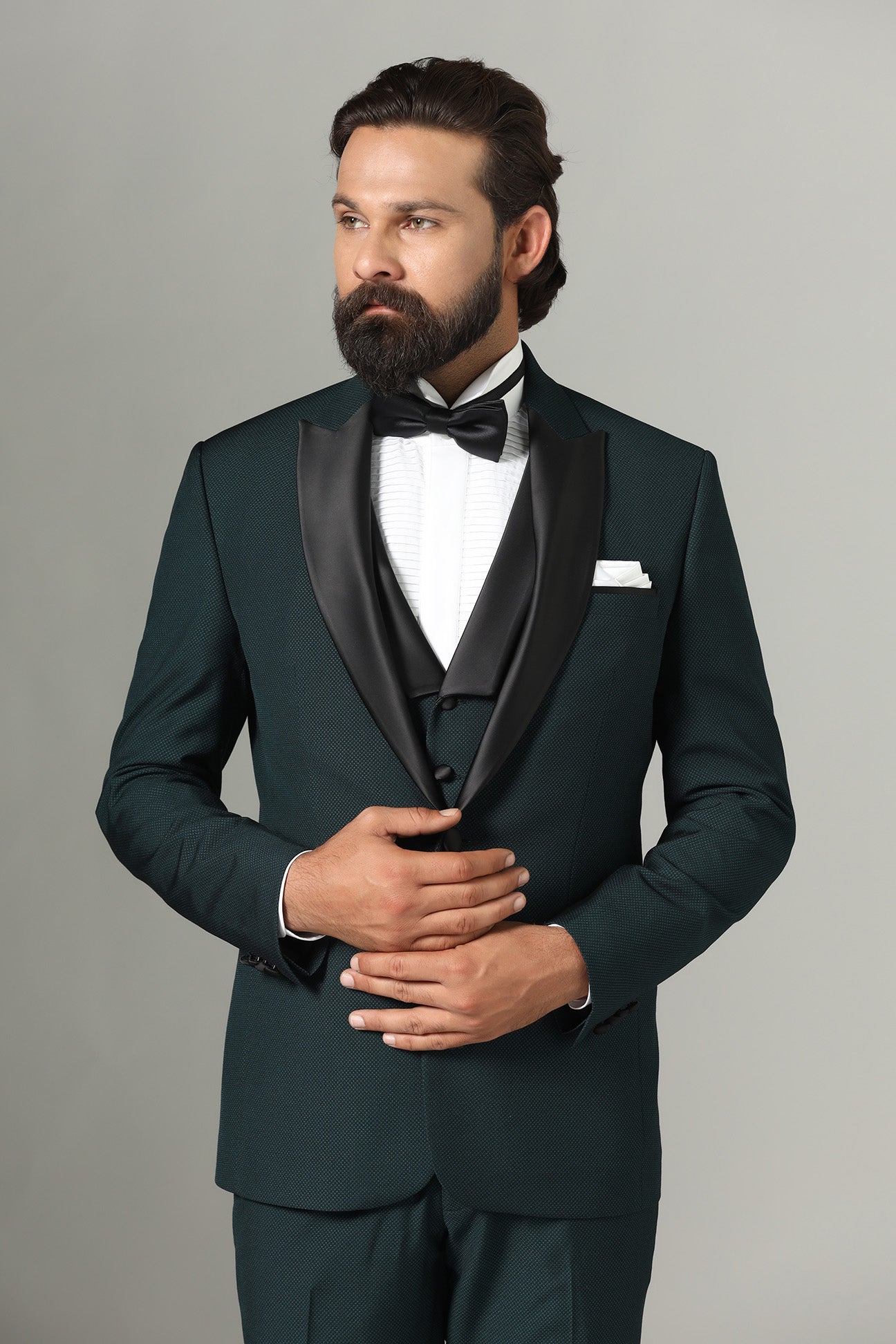 Elevate your style with our Bottle Green Tuxedo. Shop Now!
