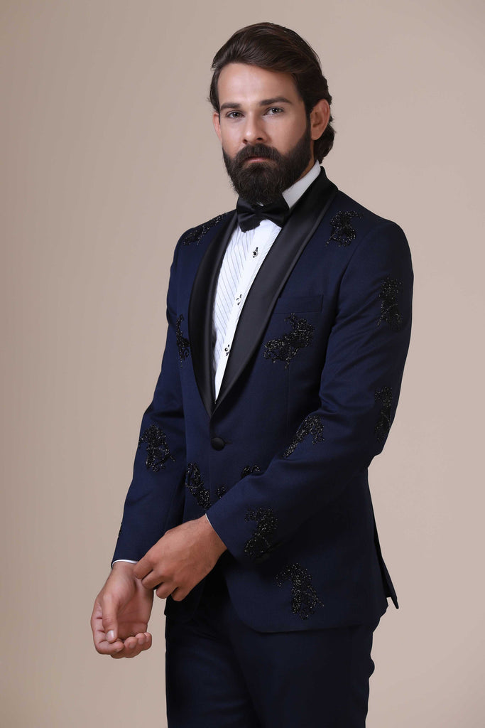 Enhance your style with our Navy blue Tuxedo. Shop Now!