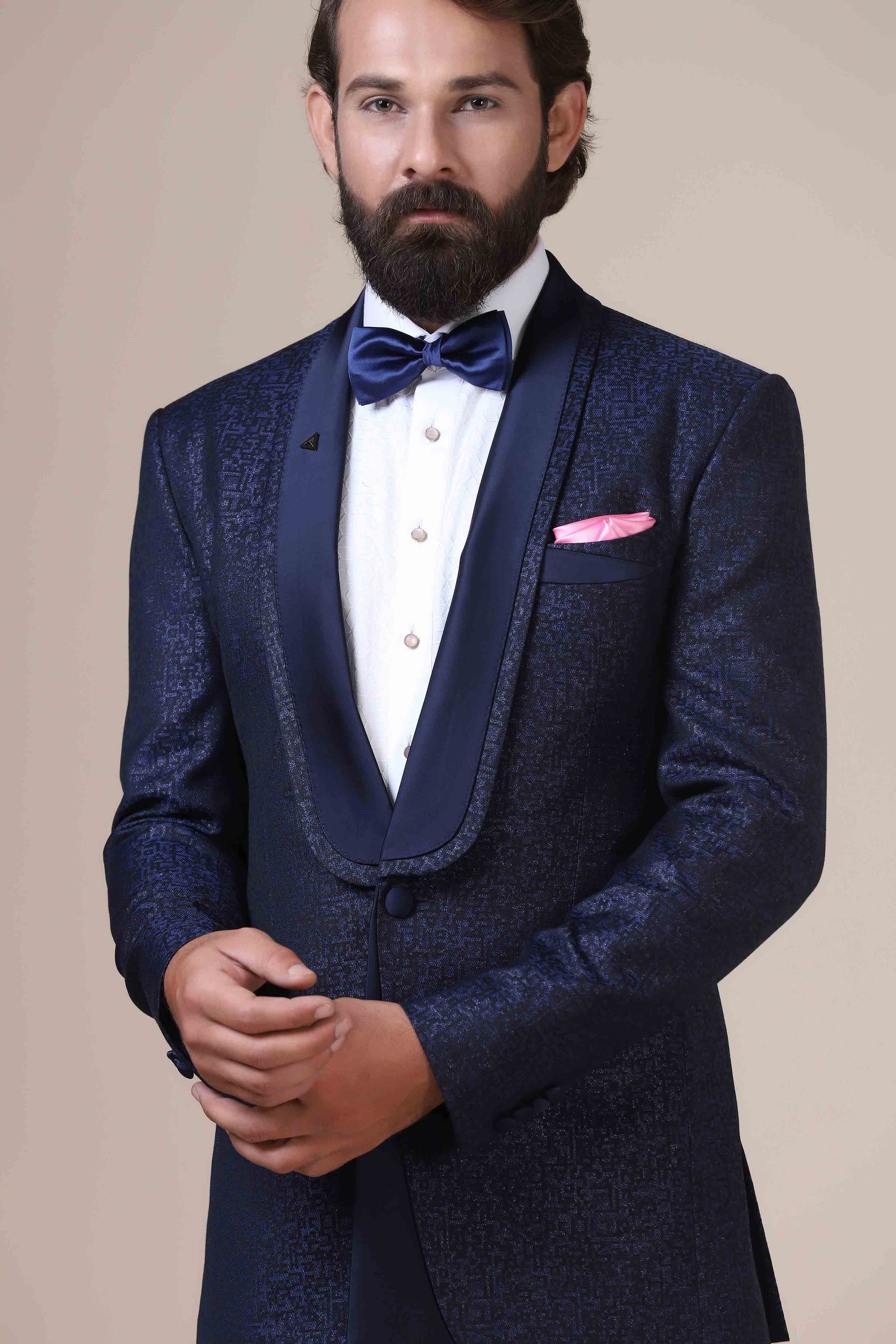 Exude sophistication in classic Tuxedo. Italian-cut shawl collar, single button closure. Shop Now!
